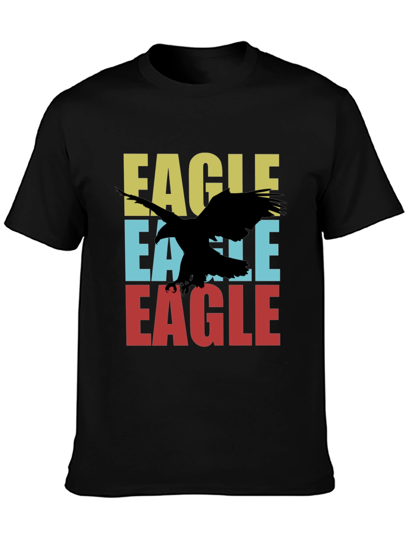 Black Retro Eagle Graphic Tee - Cool Bird Lover Design view 3