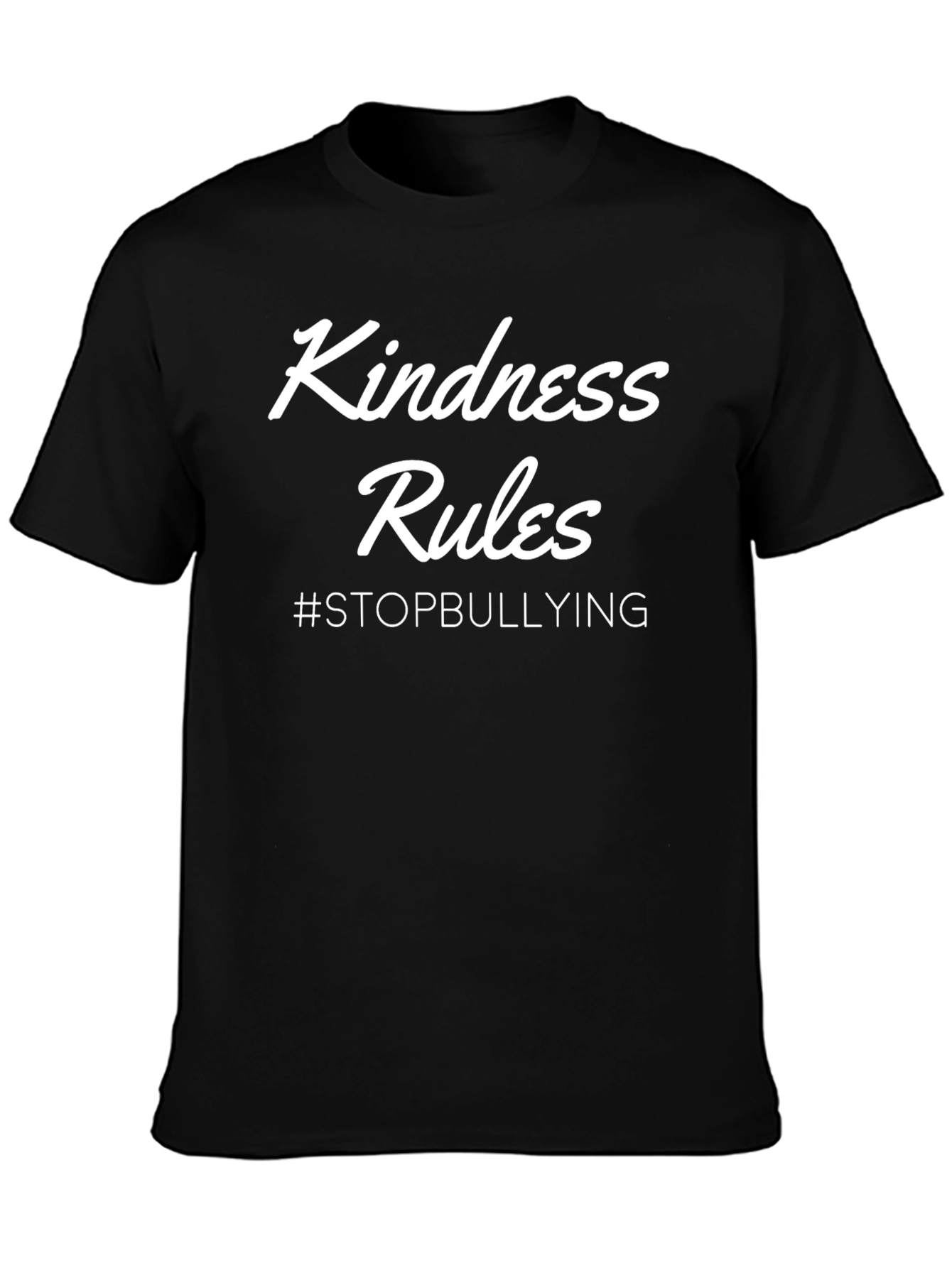 Black Kindness Rules #StopBullying Black T-Shirt view 3