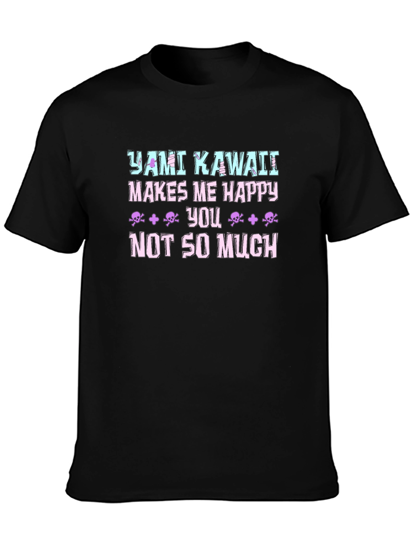 Black Yami Kawaii Graphic T-Shirt - Edgy Pastel Goth Tee view 3
