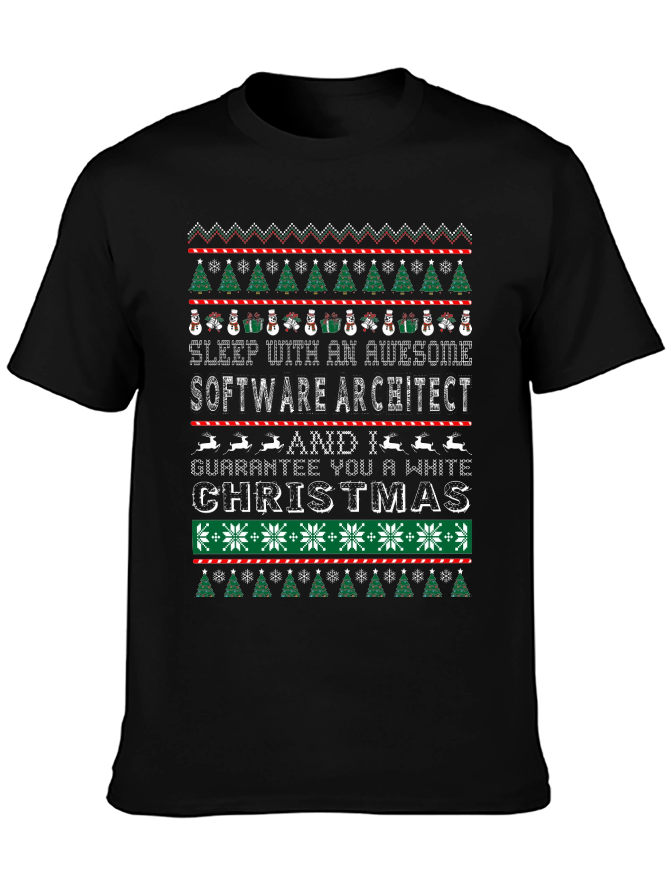 Black Software Architect Ugly Christmas T-Shirt view 3