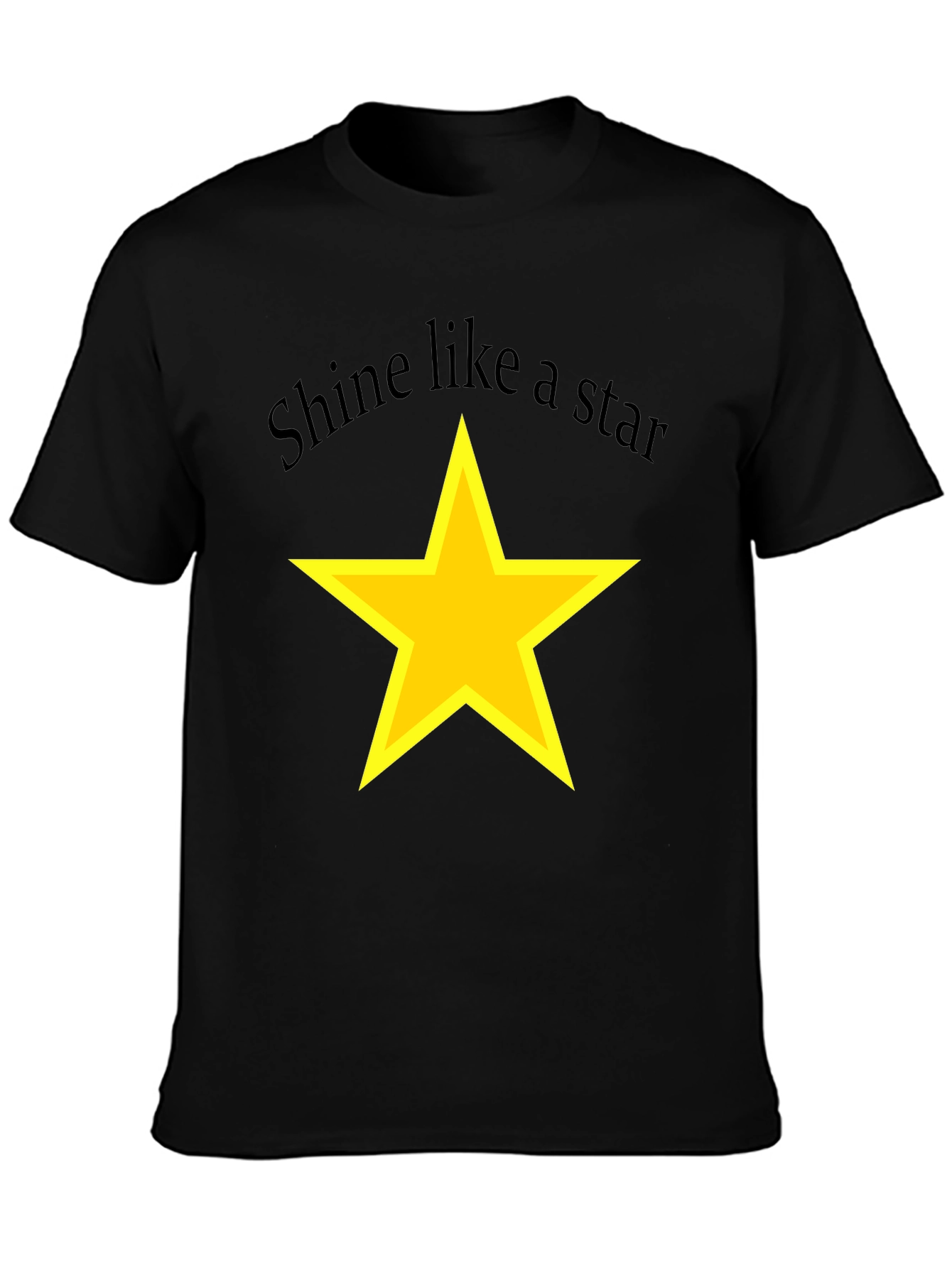 Black Shine Like a Star Black T-Shirt view 3