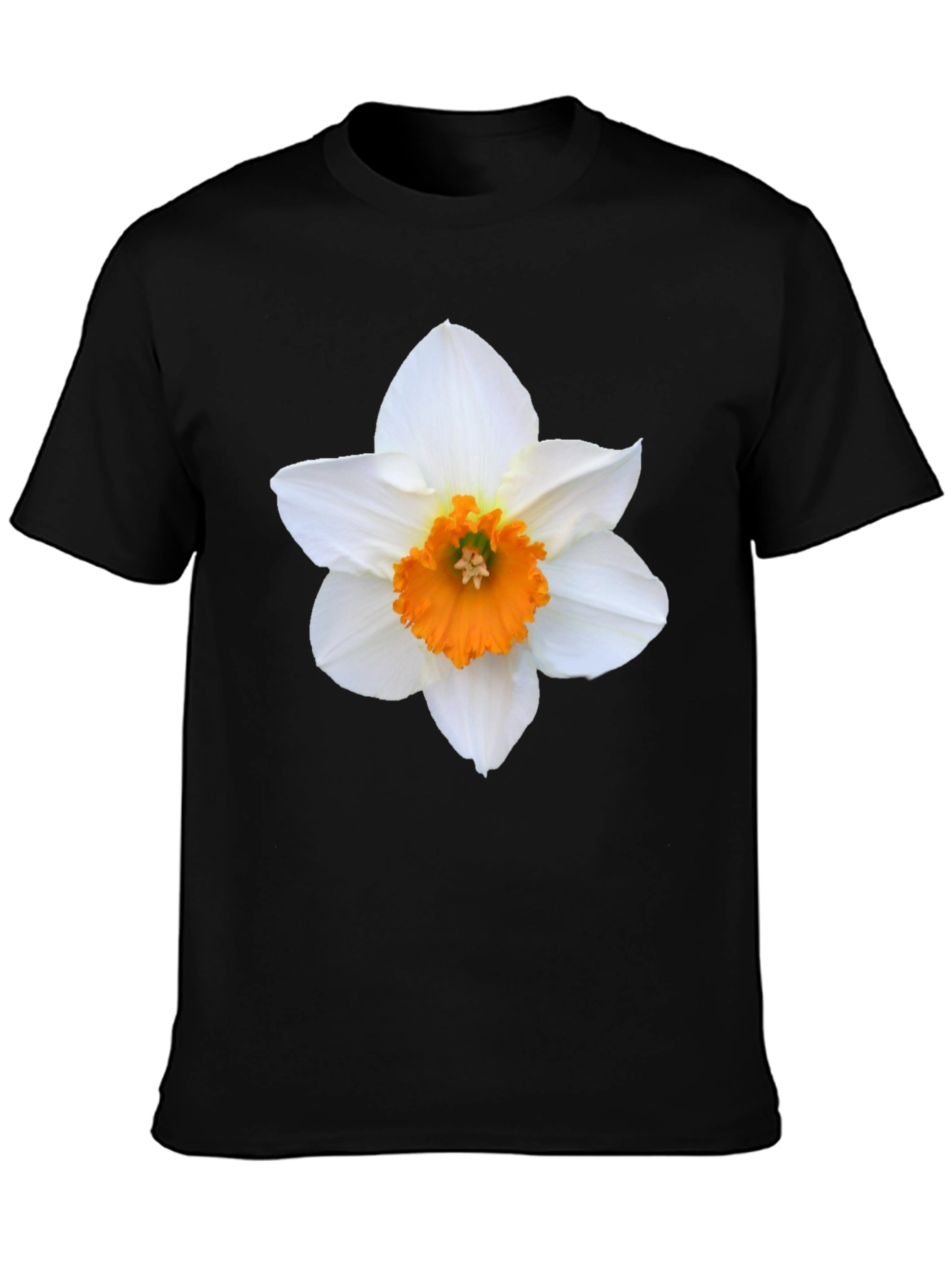 Black Daffodil Graphic Tee - Stylish Floral Design T-Shirt view 3