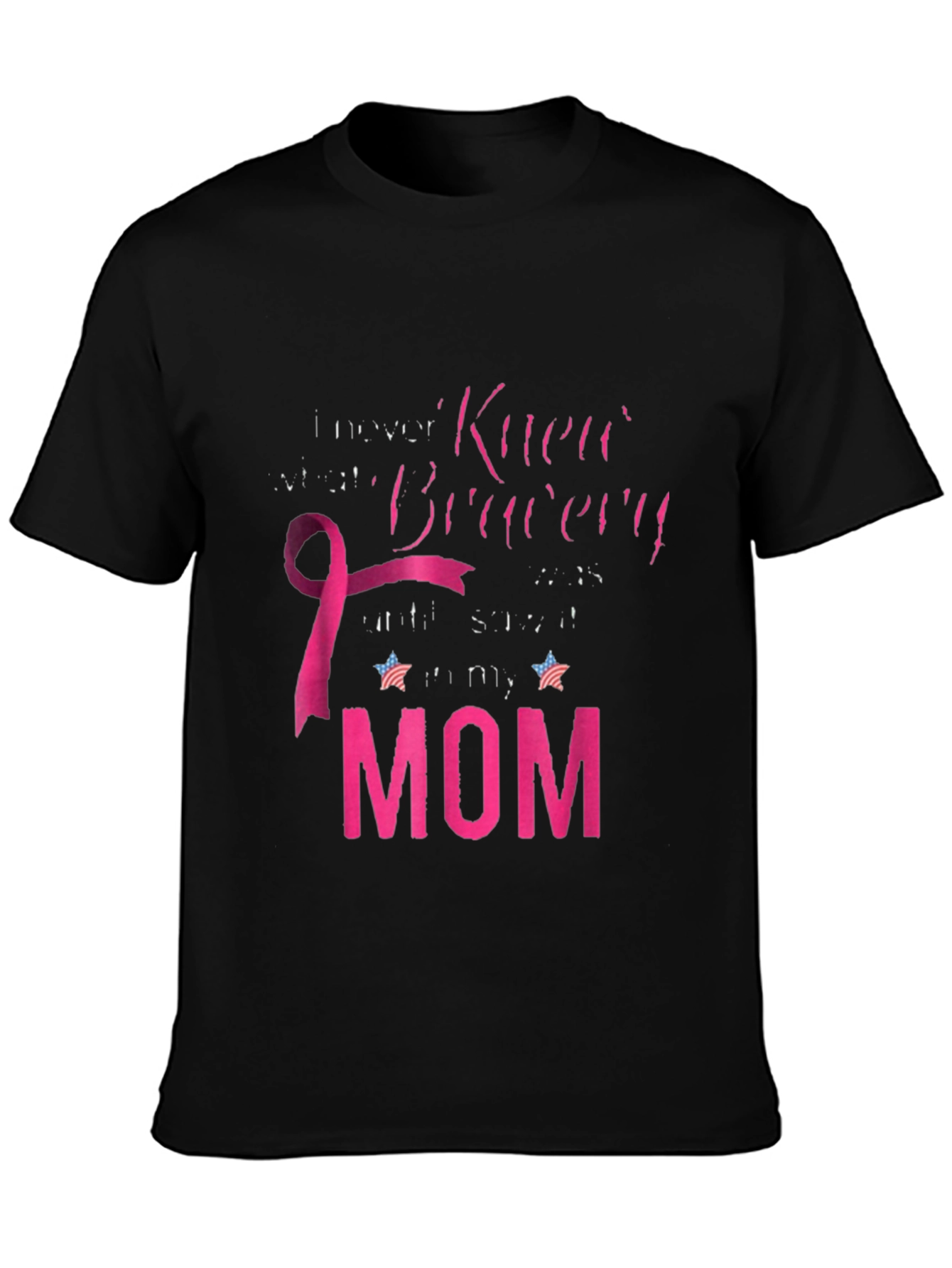 Black Bravery Breast Cancer Awareness T-Shirt view 3
