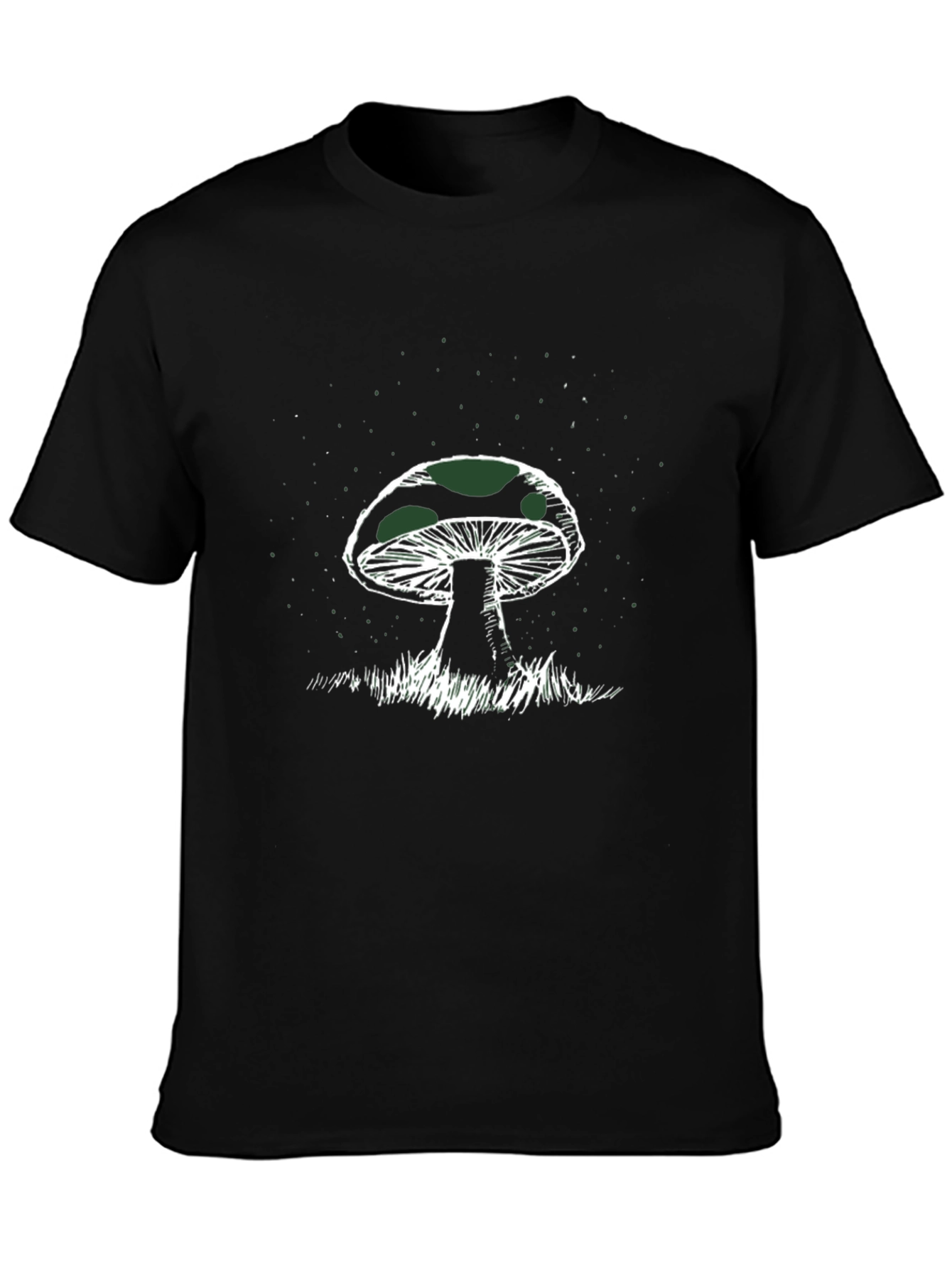 Black Mushroom Graphic T-Shirt - Nature Inspired Tee view 3