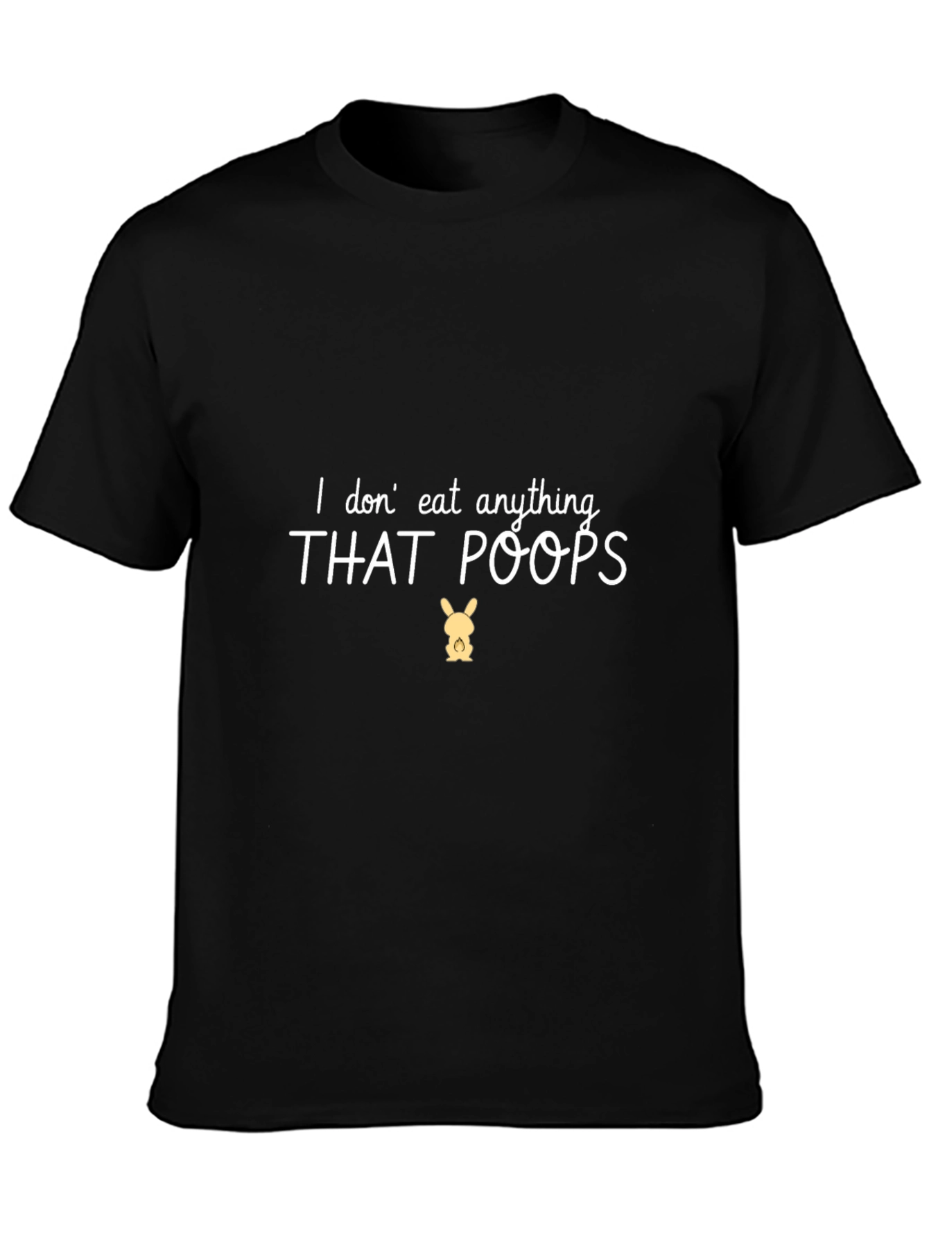 Black Vegan T-Shirt - I Don't Eat Anything That Poops view 3