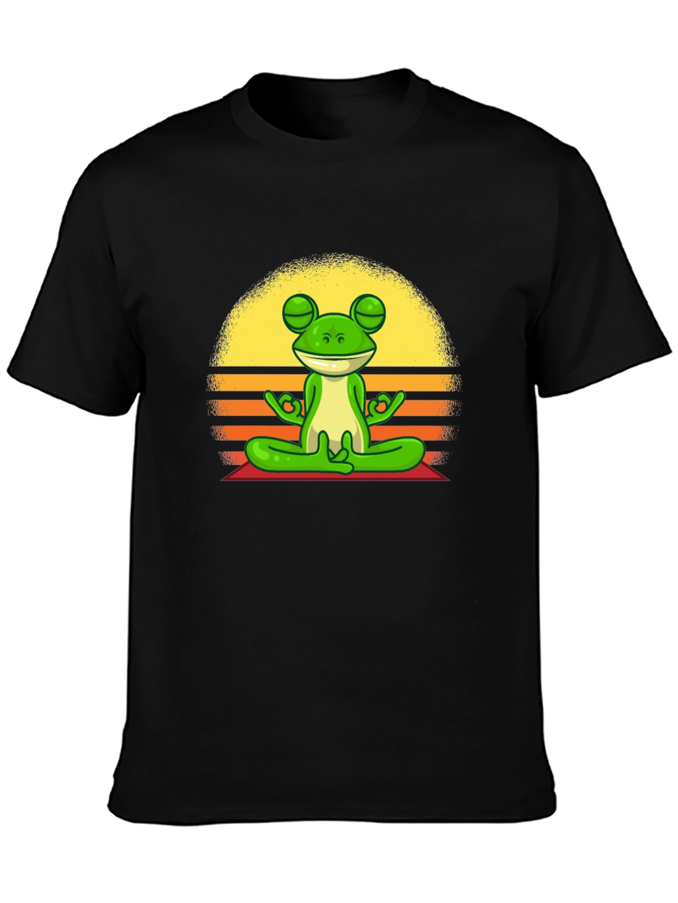 Black Meditating Frog T-Shirt - Zen Vibe Tee view 3