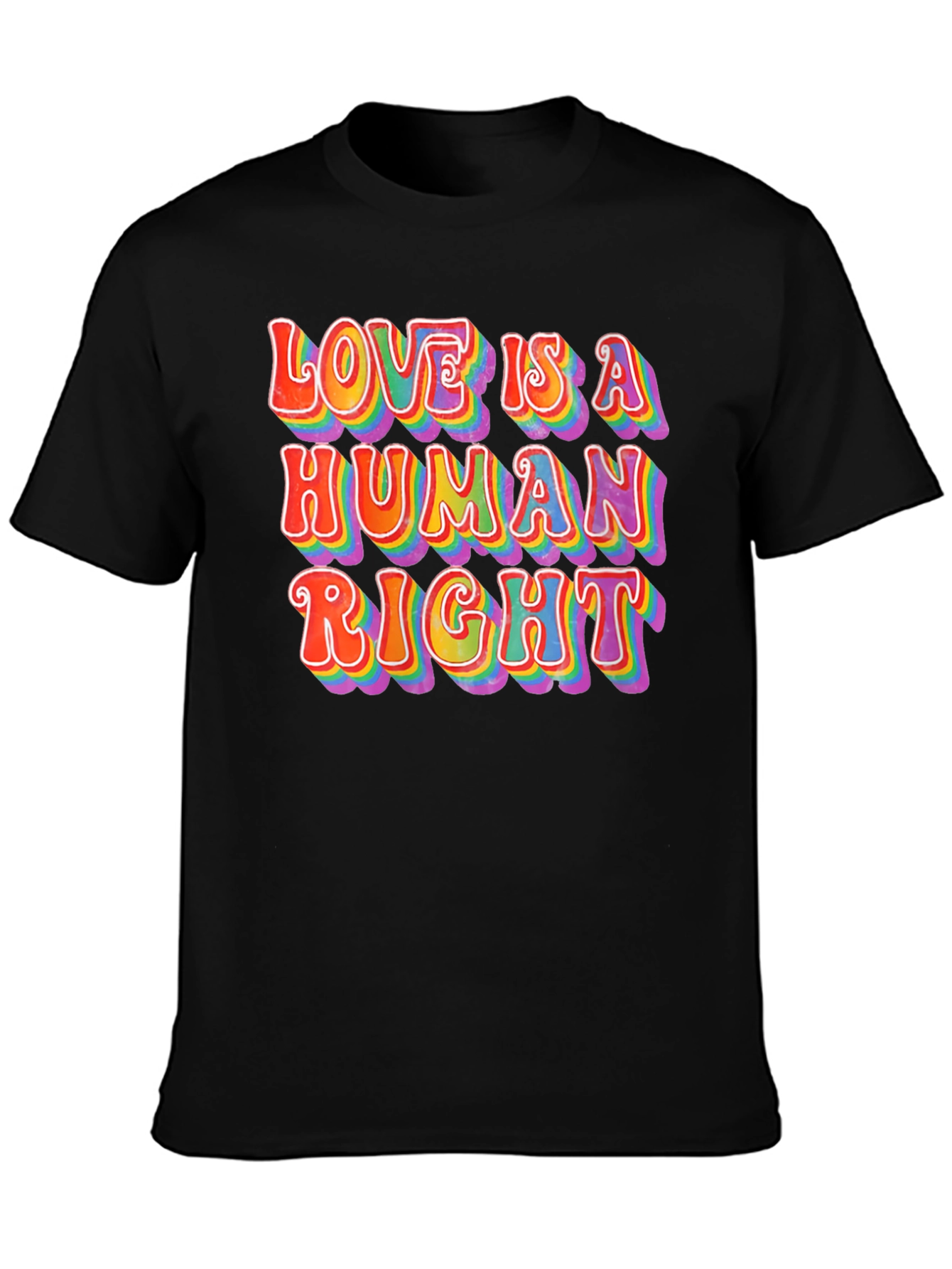 Black Love is a Human Right T-Shirt - Retro LGBT Pride Tee view 3