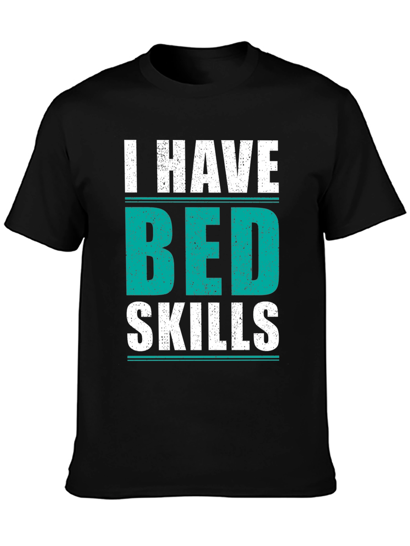 Black I Have Bed Skills Graphic T-Shirt view 3