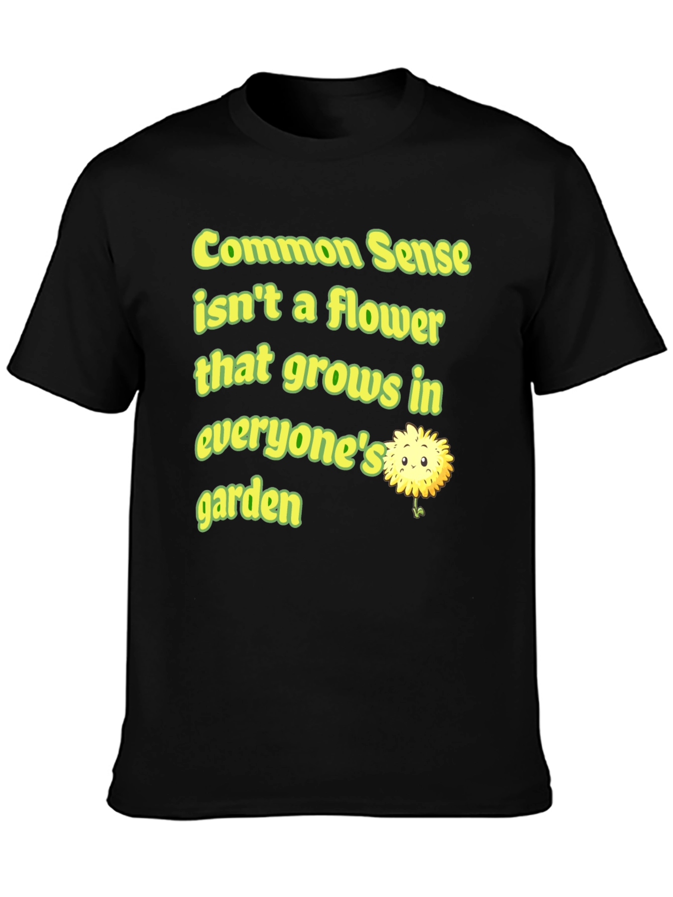 Black Common Sense Flower Graphic Tee view 3