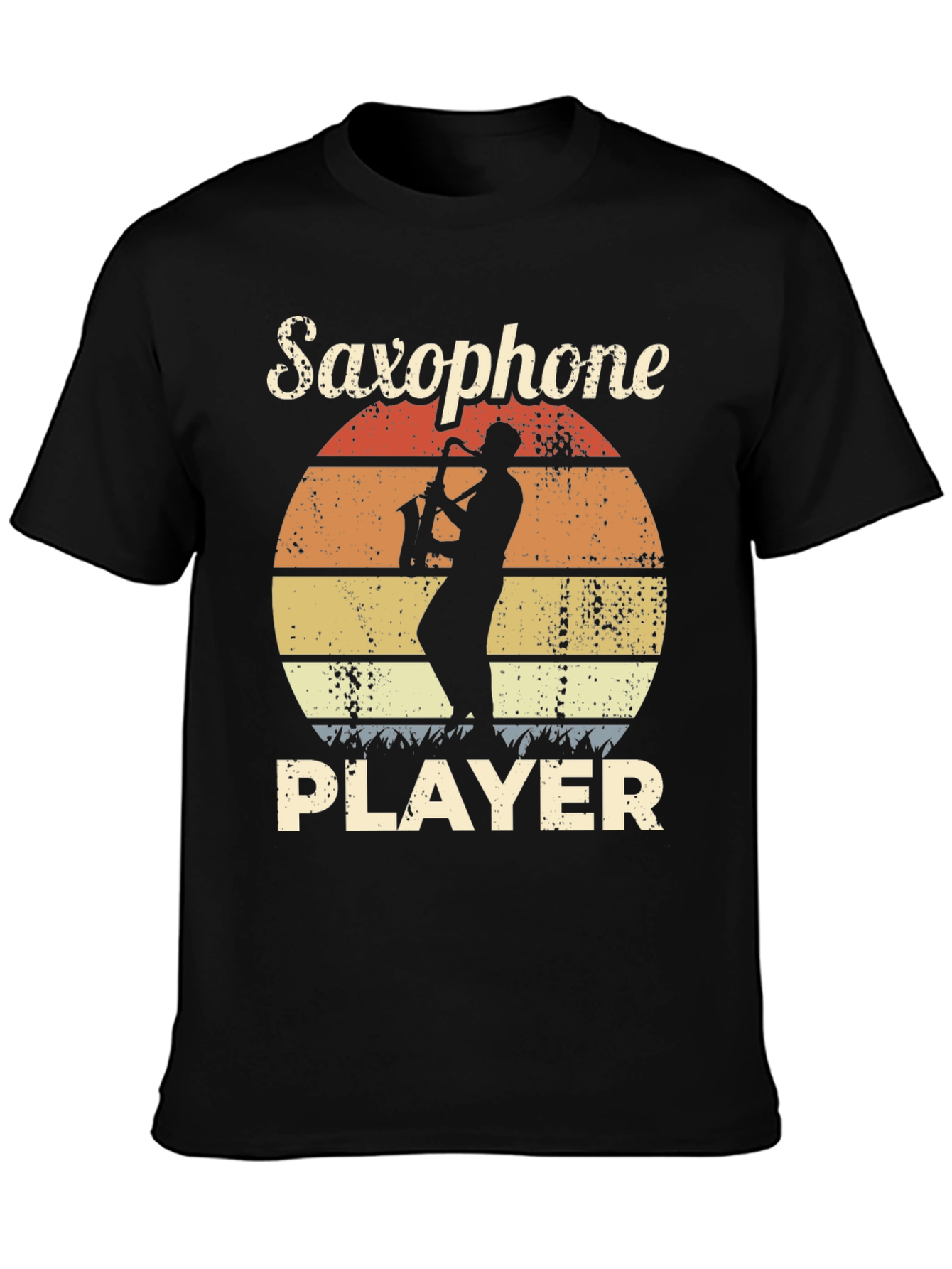 Black Saxophone Player Graphic T-Shirt view 3