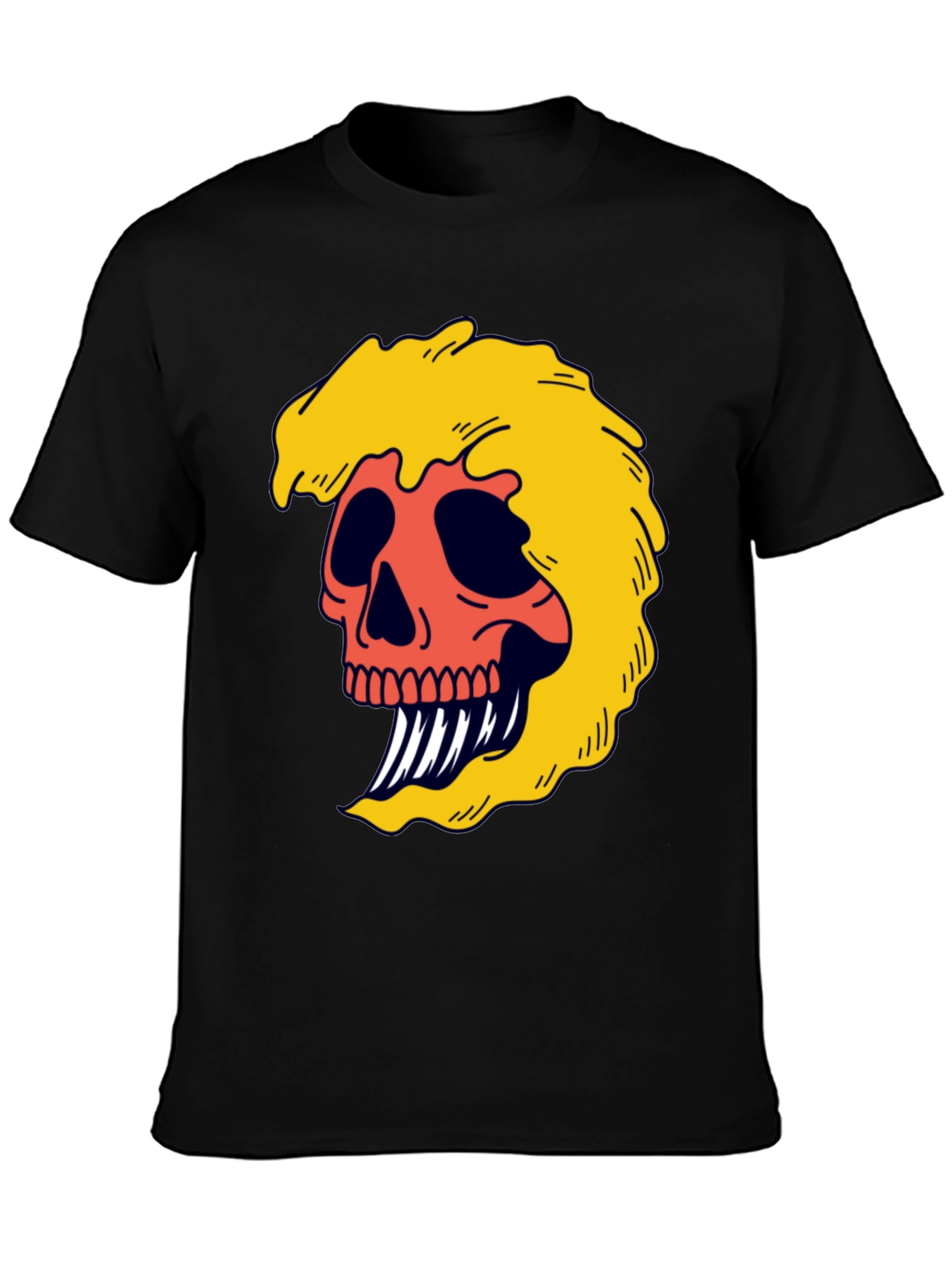 Black Skull Graphic Tee - Bold & Edgy Black T-Shirt view 3