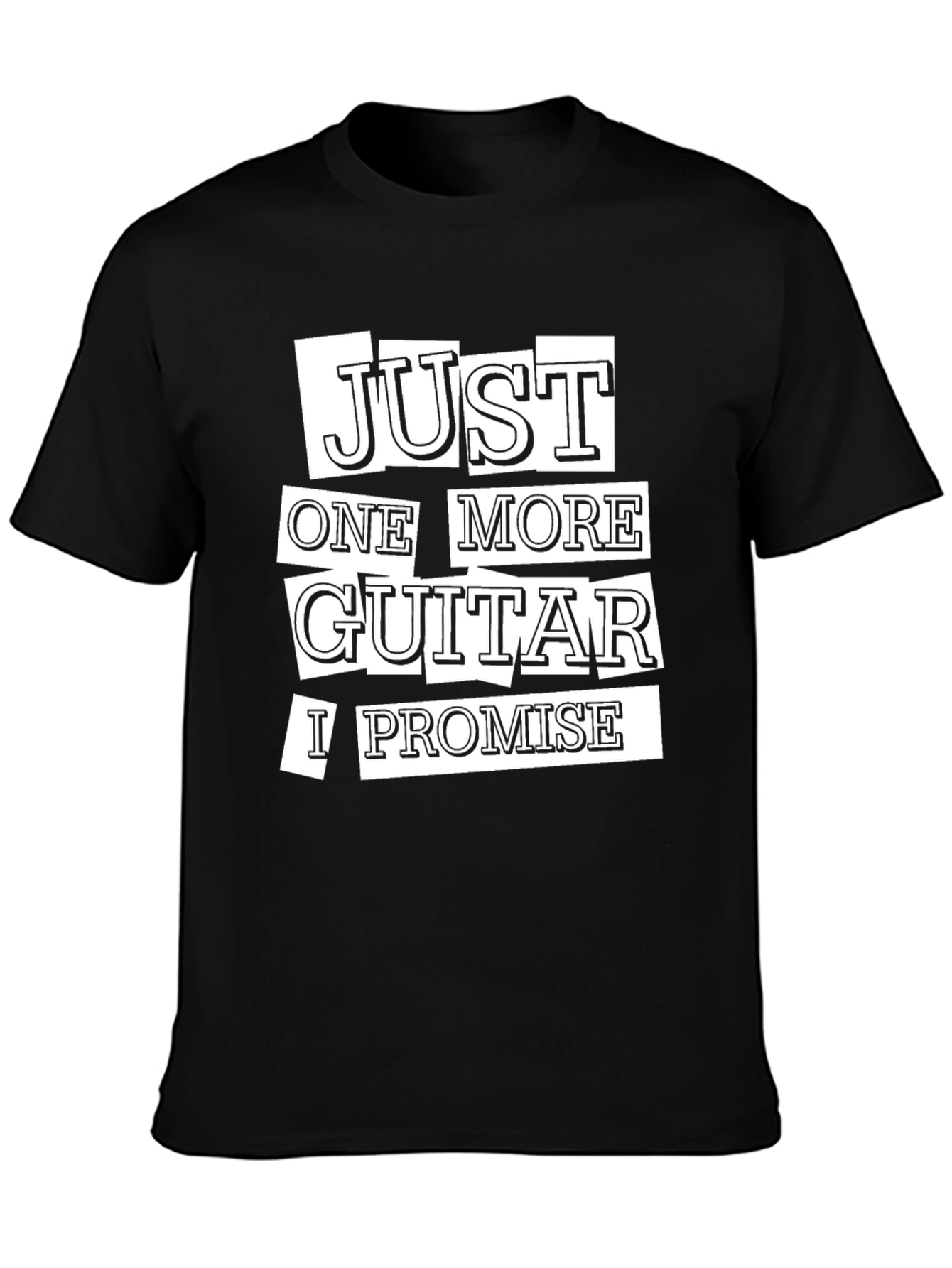 Black Just One More Guitar T-Shirt - Musician Novelty Tee view 3