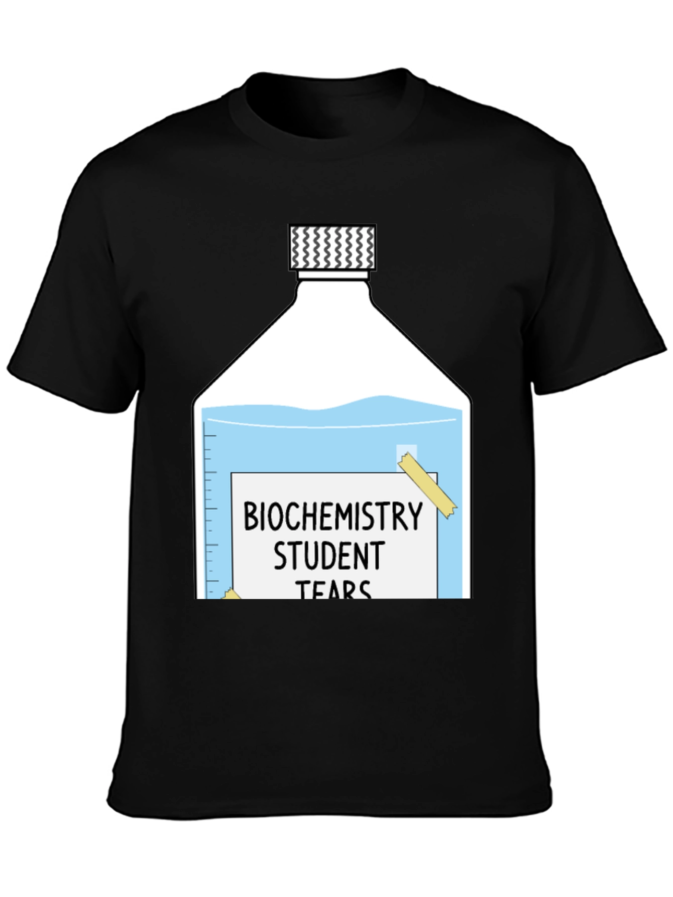 Black Biochemistry Student Tears T-Shirt view 3