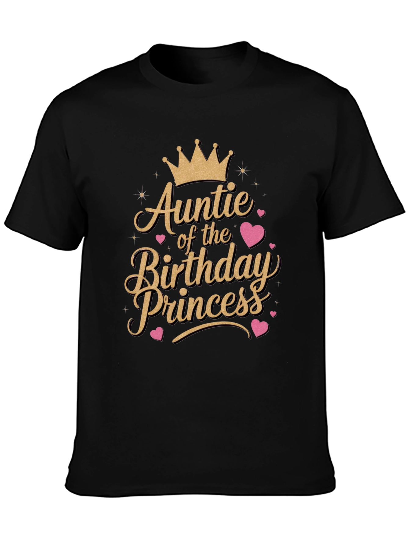 Black Auntie of the Birthday Princess T-Shirt view 3