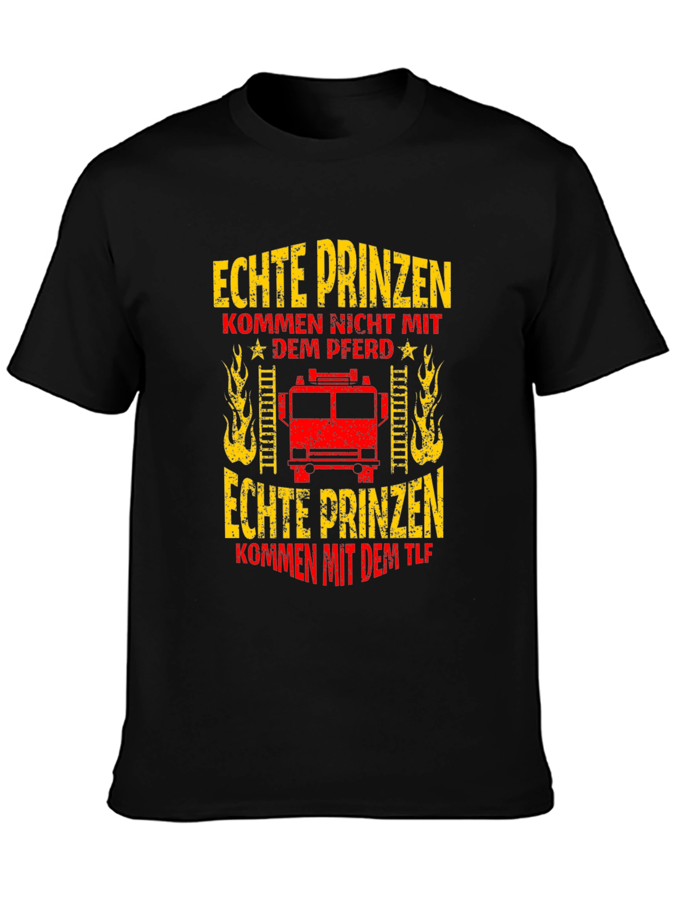 Black Firefighter T-Shirt - Real Princes Come With the TLF view 3