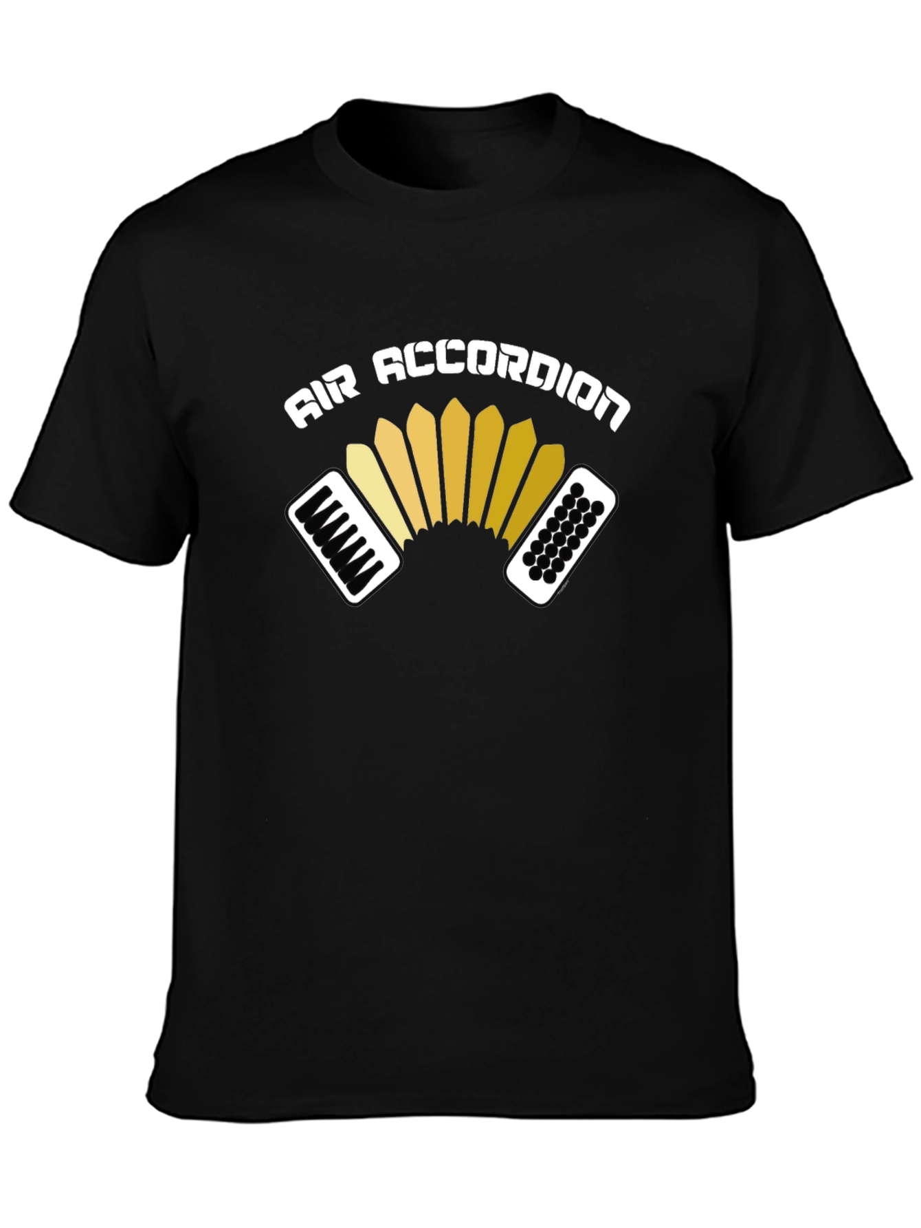 Black Air Accordion Black T-Shirt - Musical Humor Tee view 3