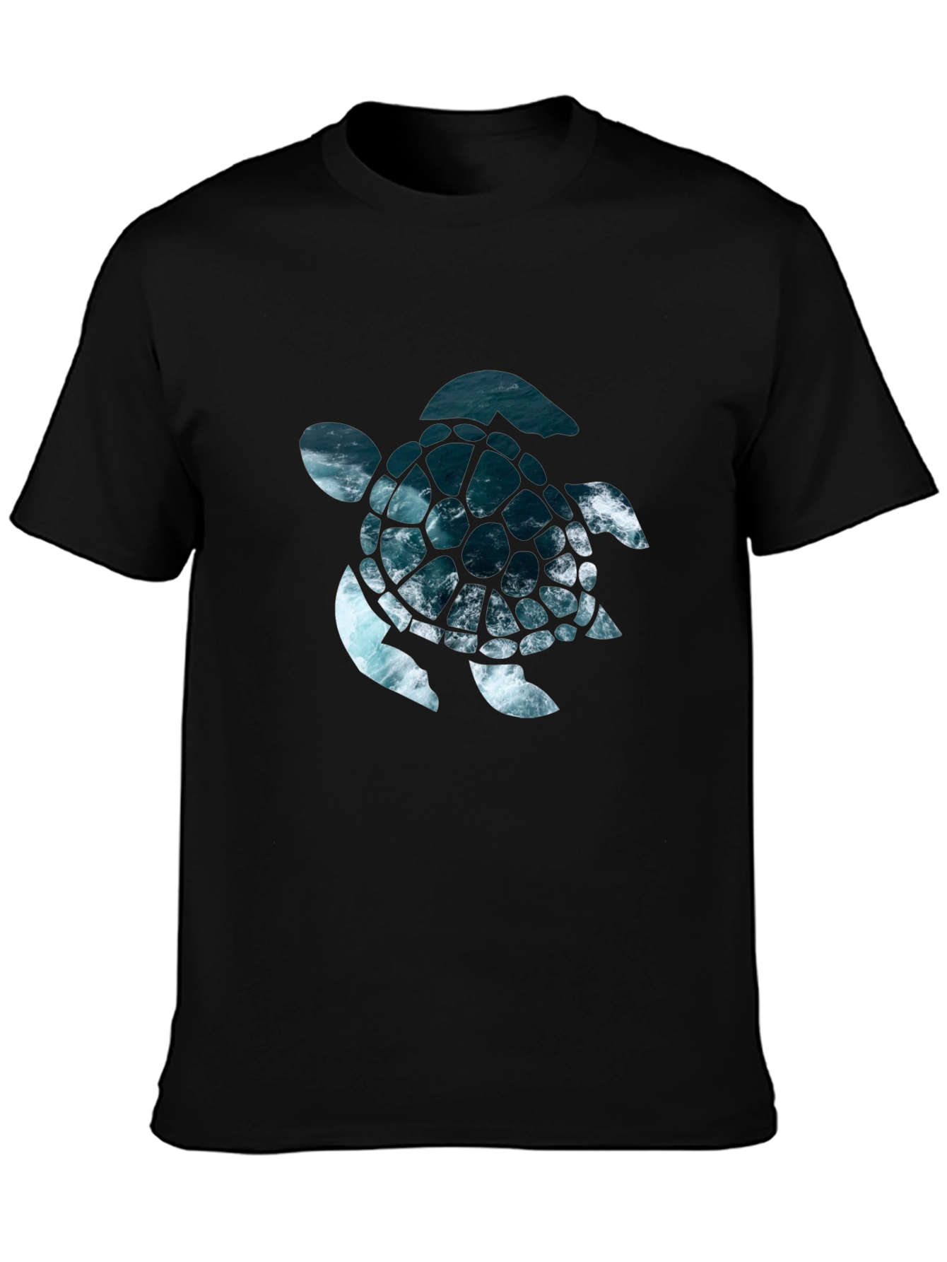 Black Ocean Turtle Graphic Tee - Stylish Black T-Shirt view 3