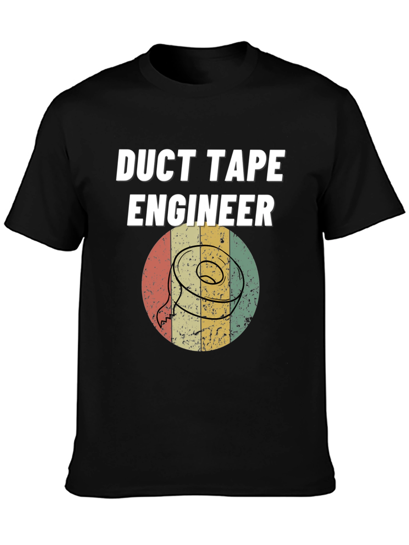 Black Duct Tape Engineer T-Shirt - Retro Design view 3