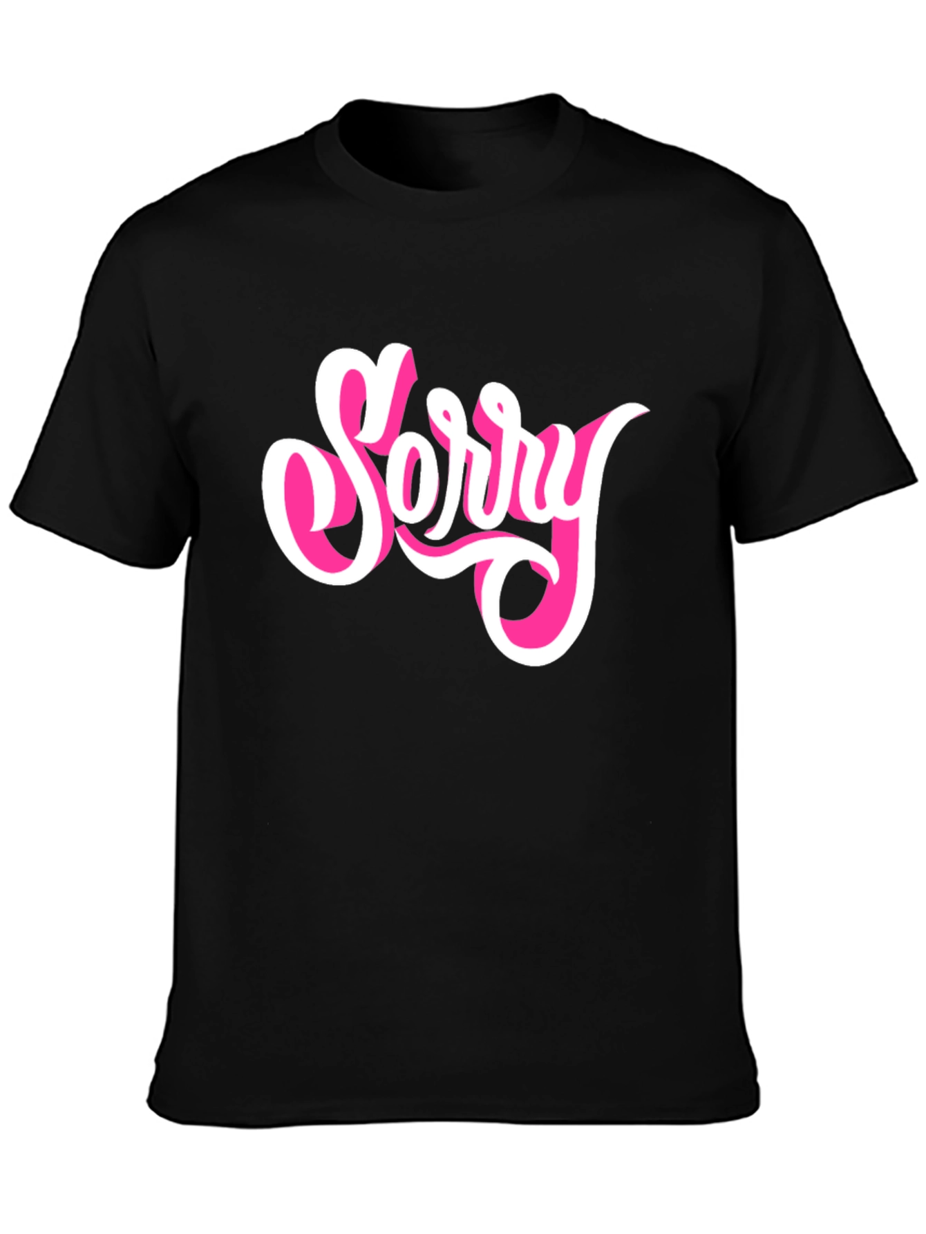 Black Sorry Graphic Tee - Black Cotton Blend view 3