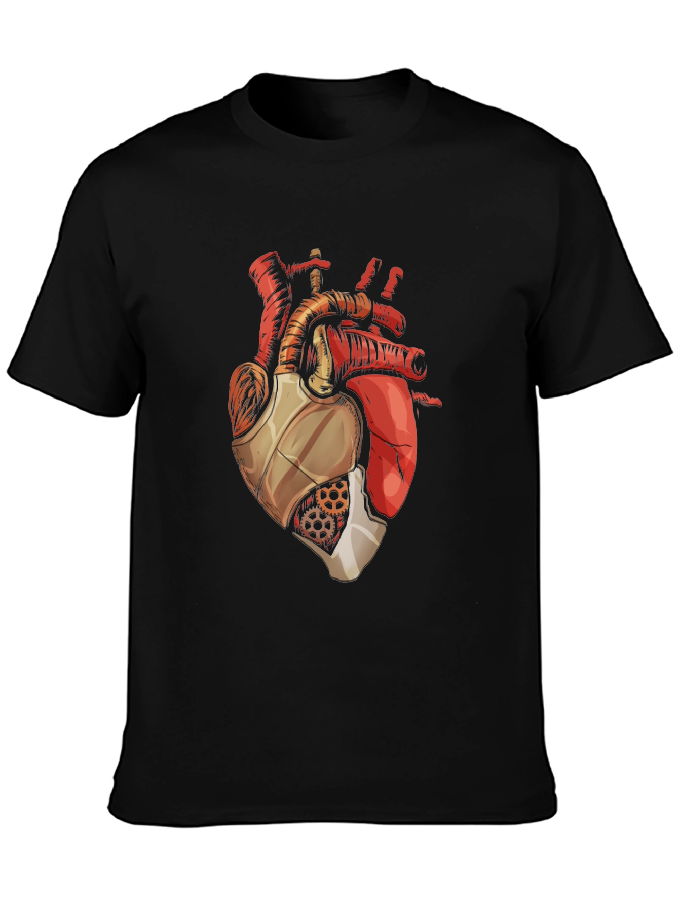 Black Mechanical Heart Graphic T-Shirt view 3