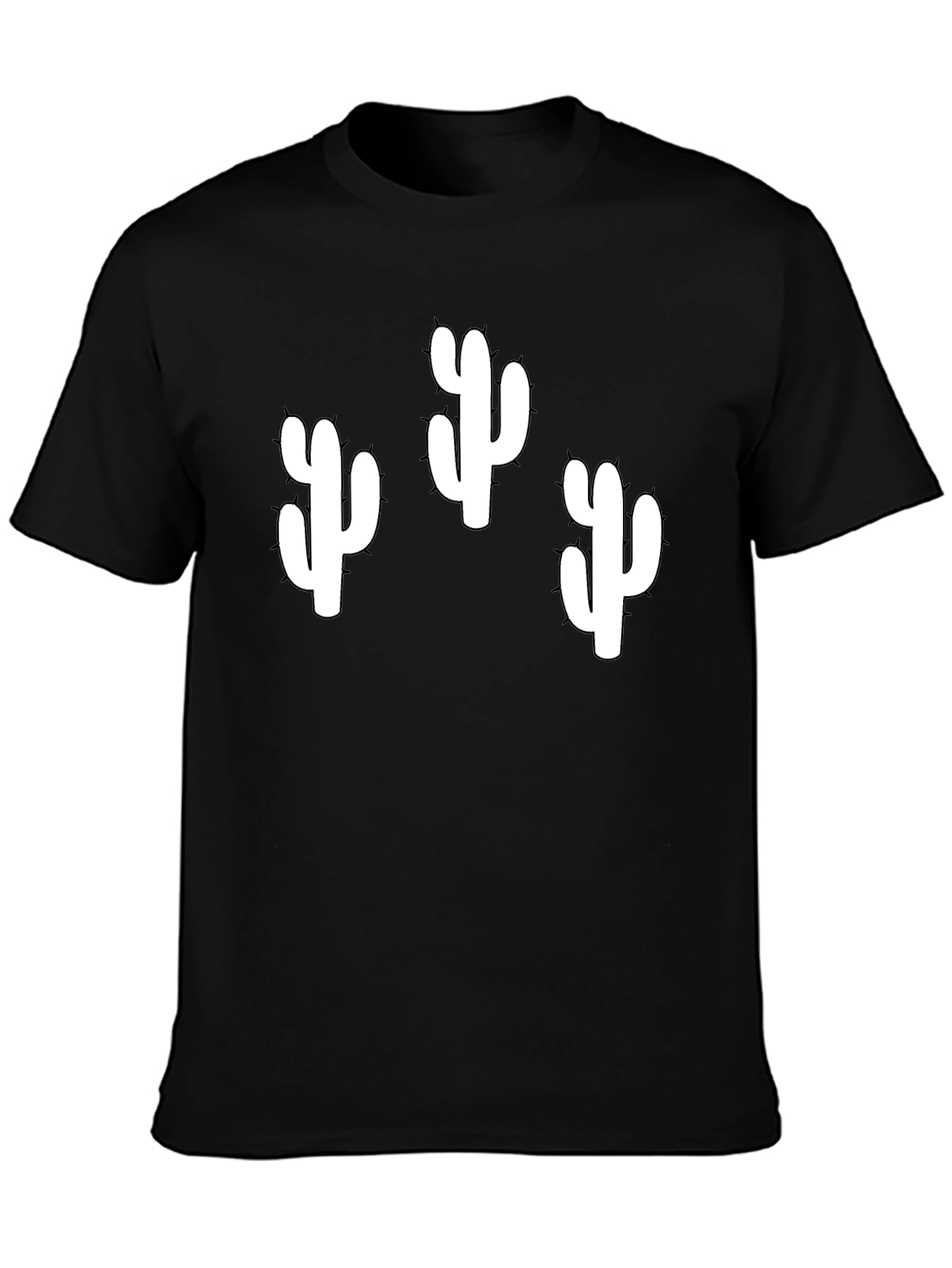 Black Cactus Graphic T-Shirt - Black Cotton Tee view 3
