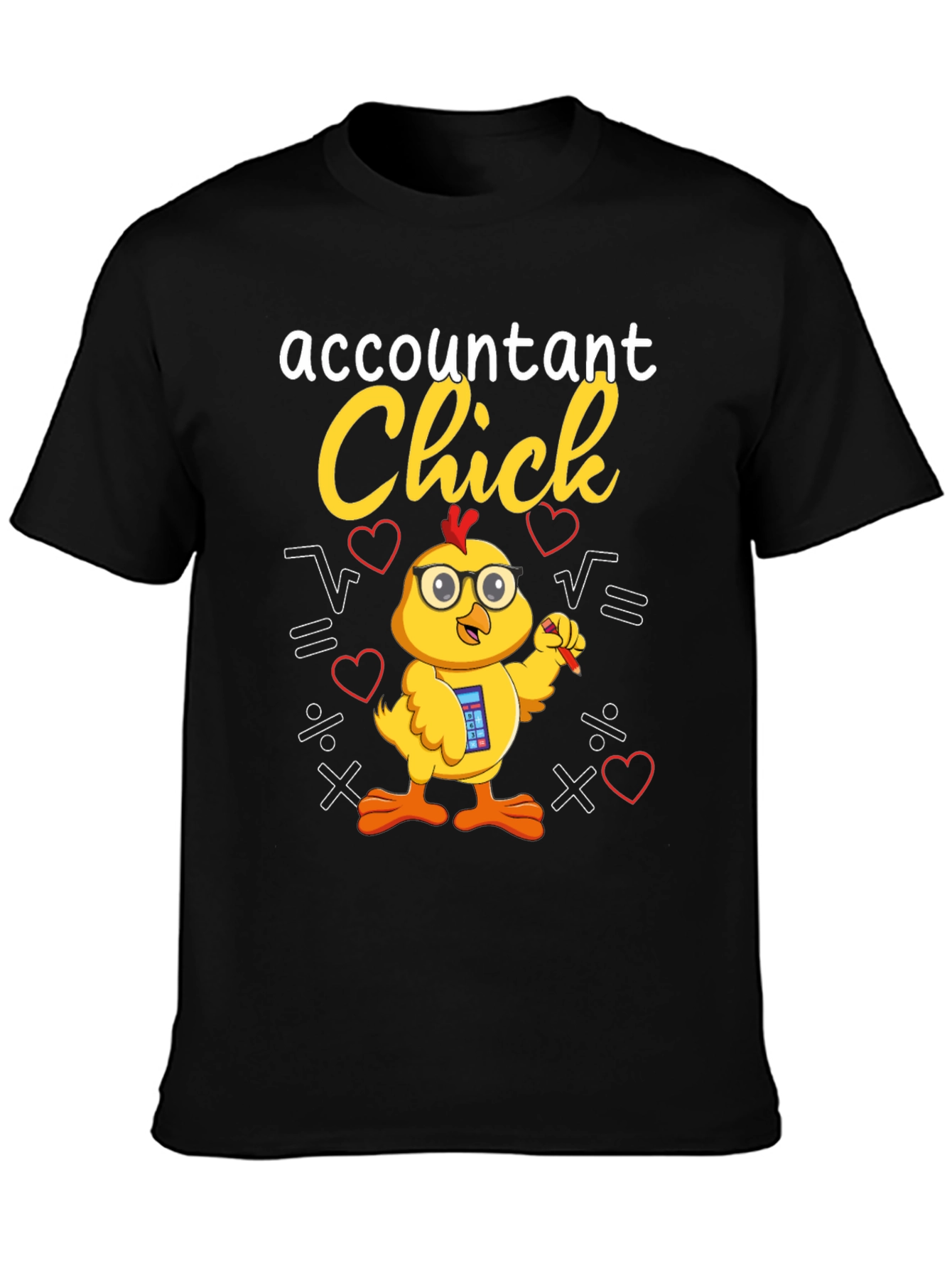 Black Accountant Chick T-Shirt - Funny Accountant Gift view 3