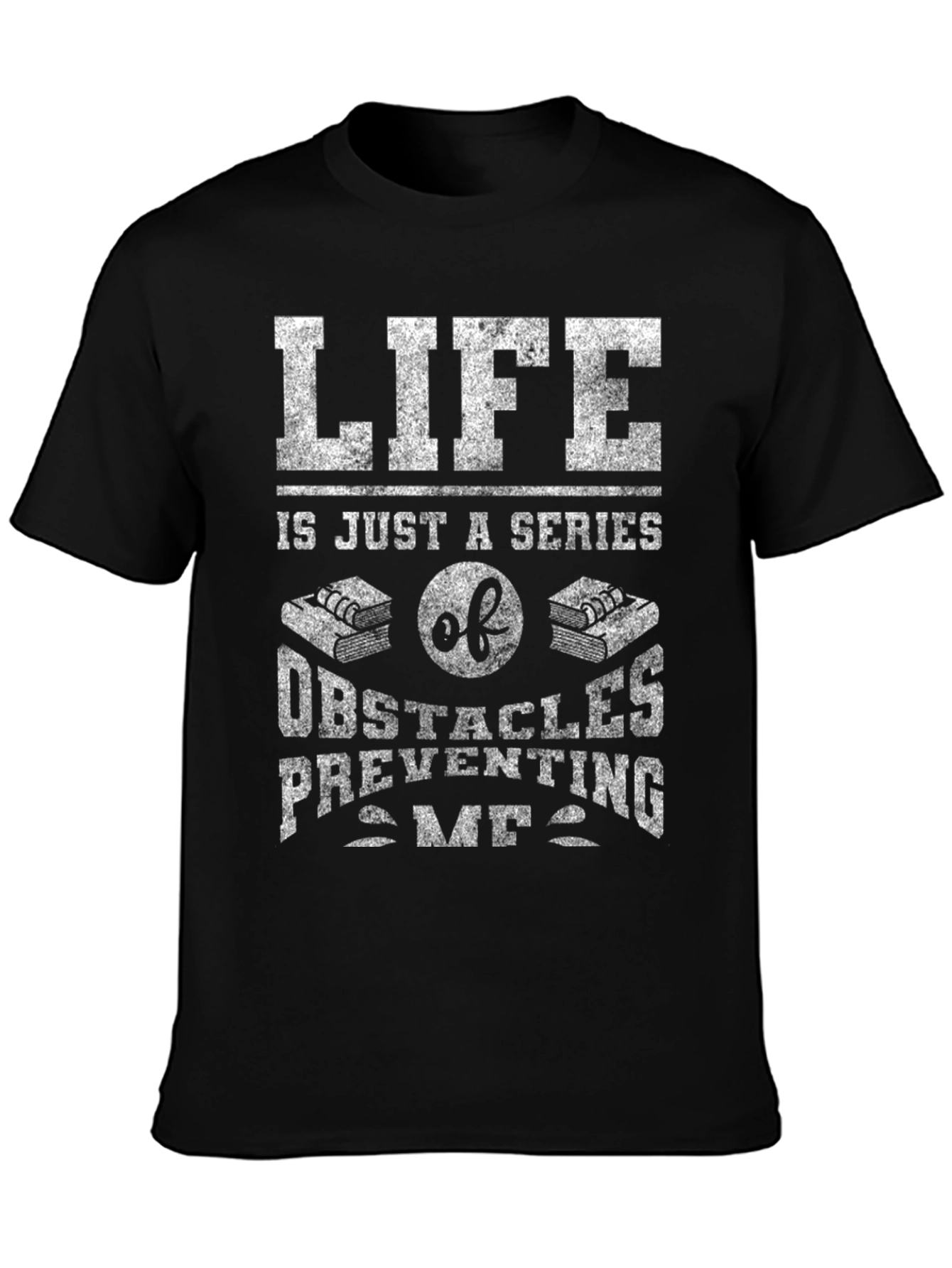 Black Life Obstacles Graphic Tee - Funny Novelty Shirt view 3