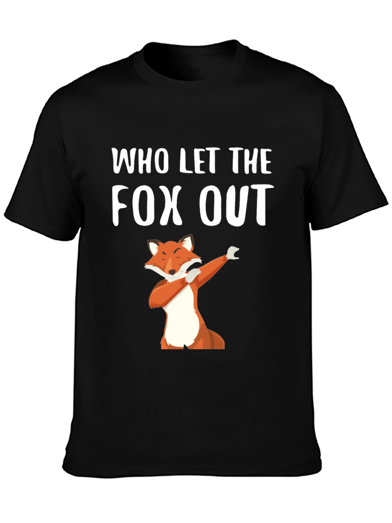 Black Who Let The Fox Out T-Shirt view 3