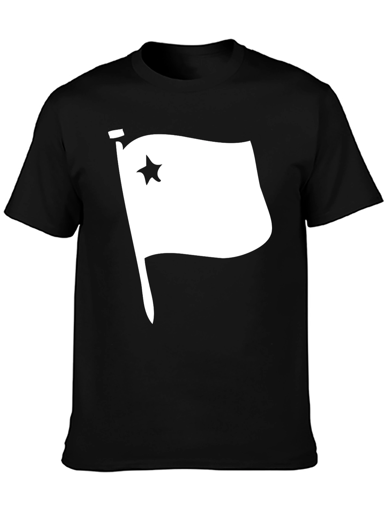 Black Star Flag Graphic T-Shirt - Black Cotton Tee view 3
