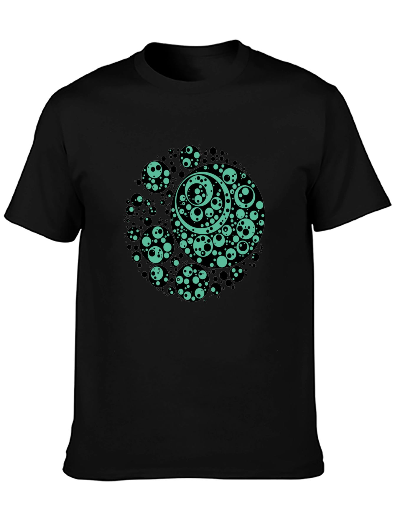 Black Abstract Circles Graphic Tee - Men's Black T-Shirt view 3