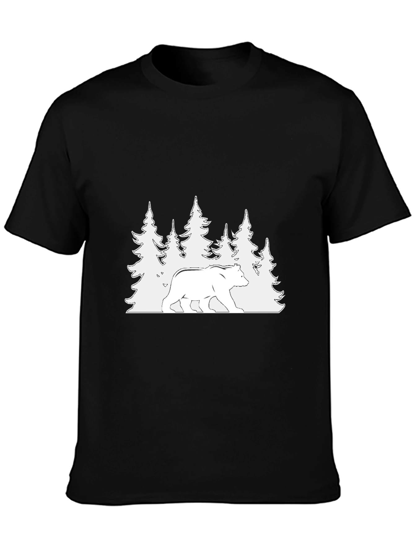 Black Bear & Forest Graphic Tee - Nature Lover Apparel view 3