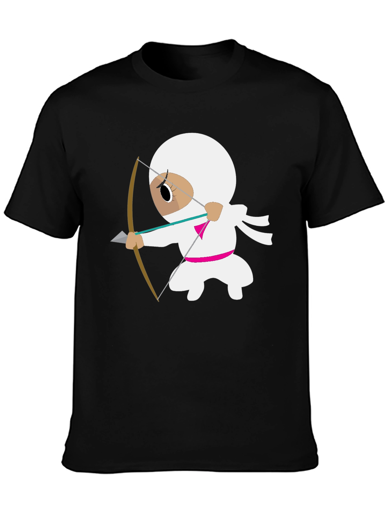 Black Ninja Archer Graphic Tee - Black Cotton T-Shirt view 3