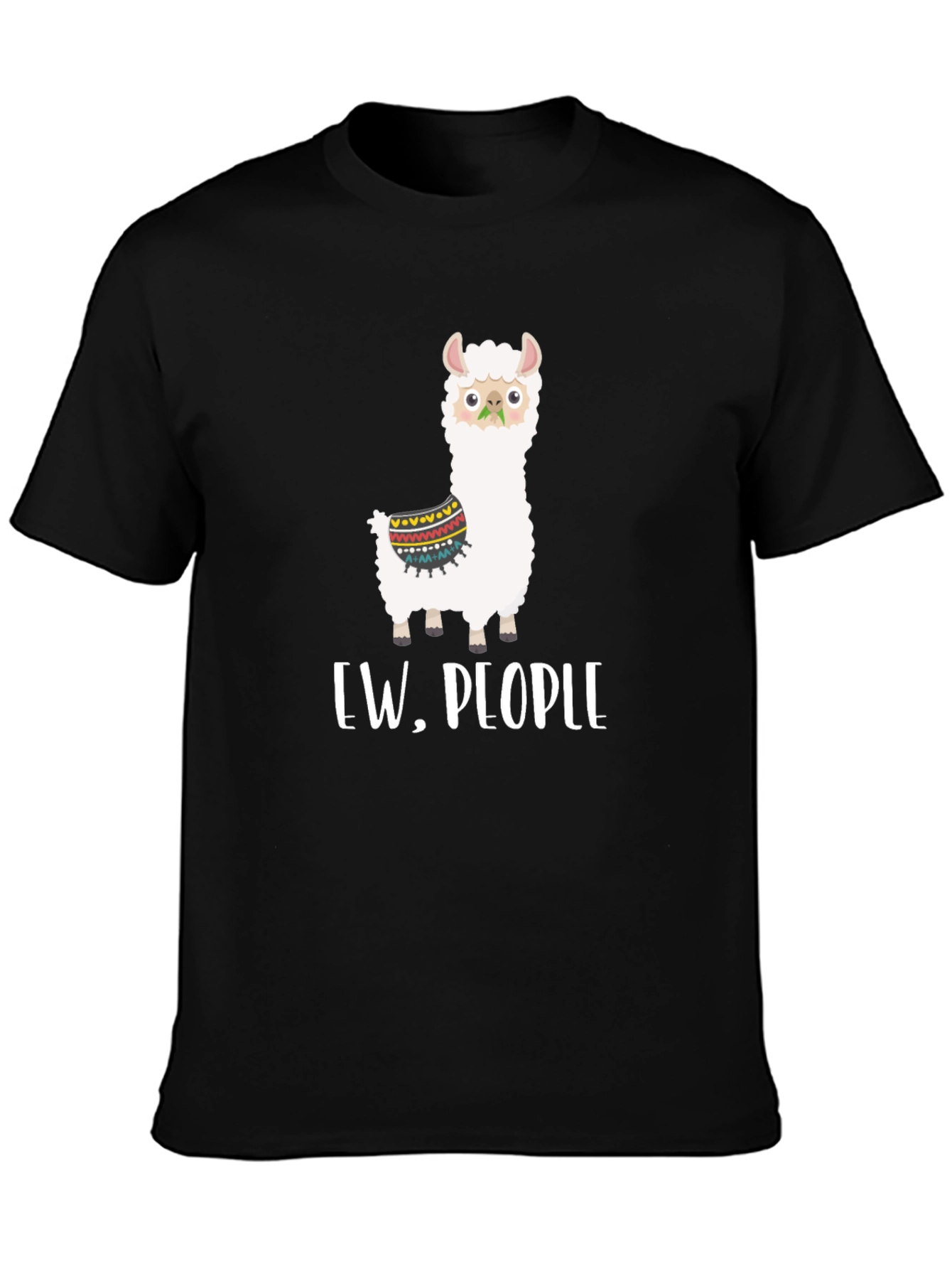 Black Ew, People Llama Graphic Tee - Quirky Comfort view 3