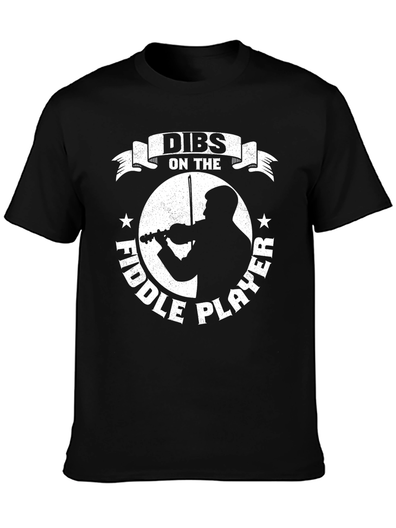 Black Dibs on the Fiddle Player Black T-Shirt view 3