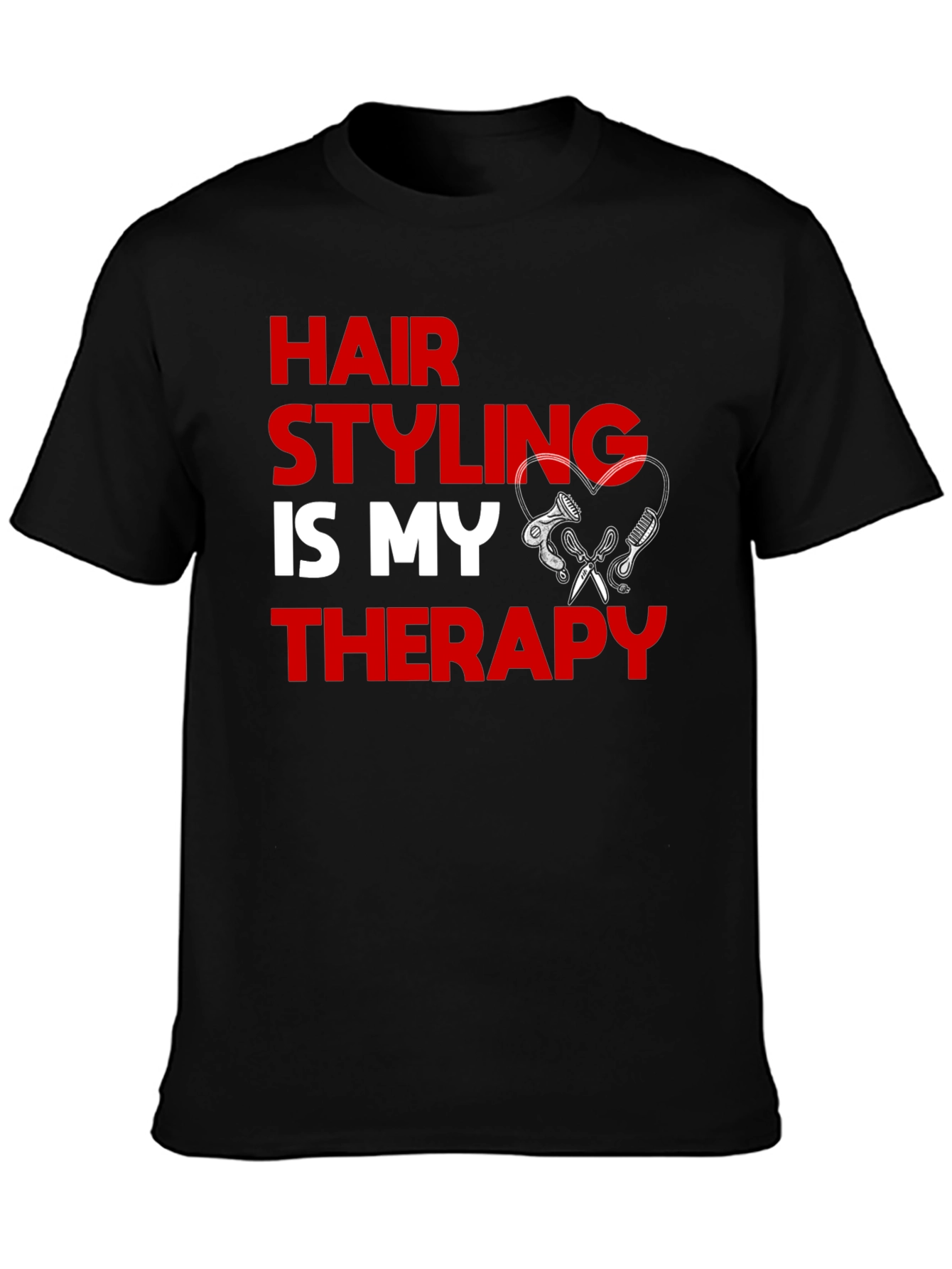 Black Hair Styling Is My Therapy Graphic Tee view 3