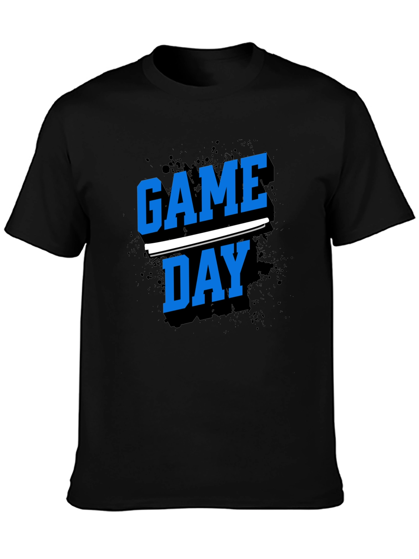 Black Game Day T-Shirt - Black Crew Neck Tee view 3