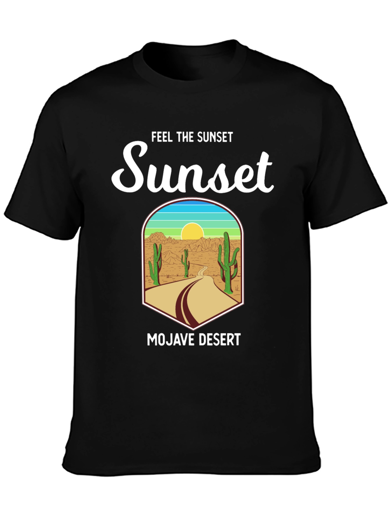 Black Mojave Desert Sunset Graphic Tee - Unisex view 3