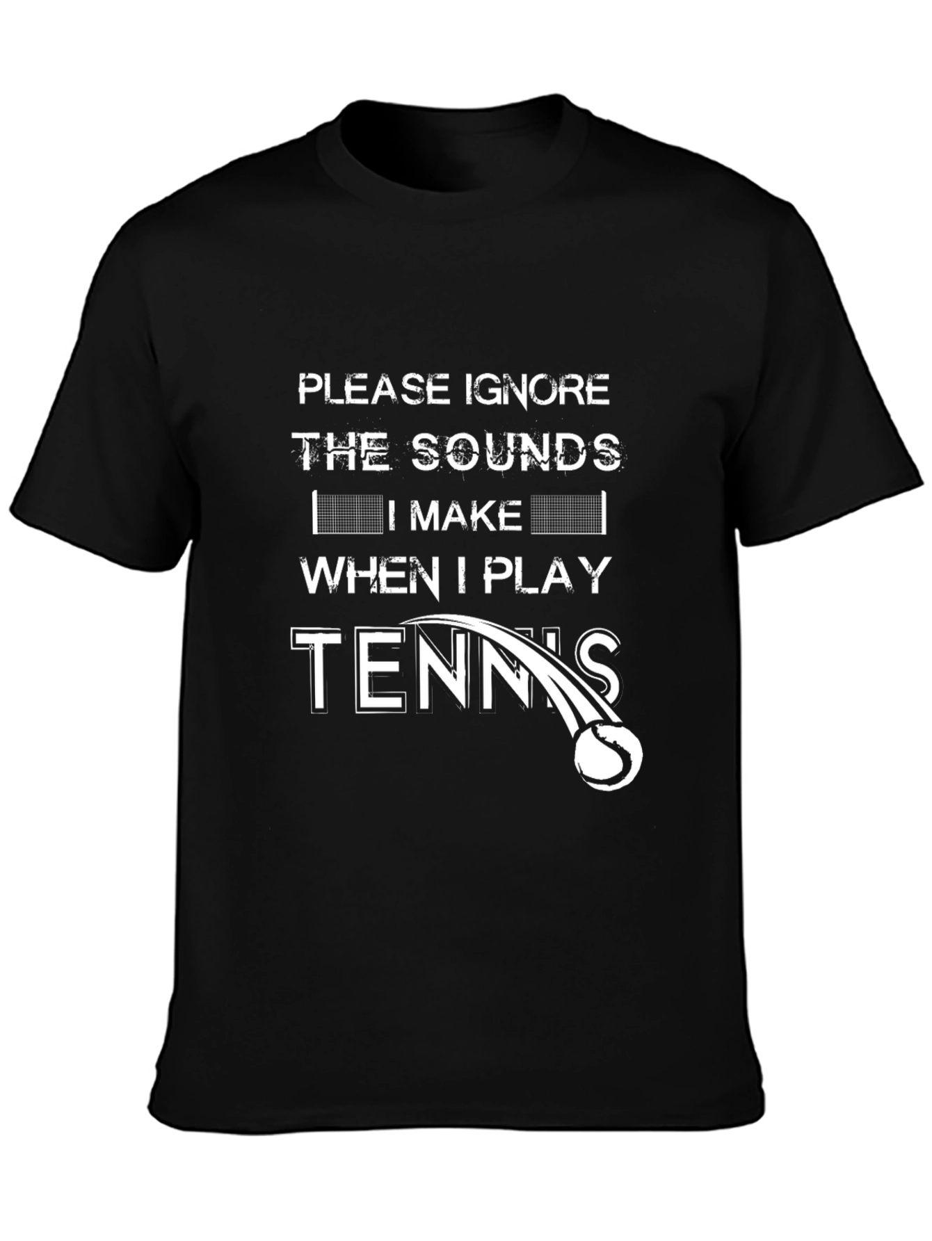 Black Funny Tennis Player T-Shirt view 3