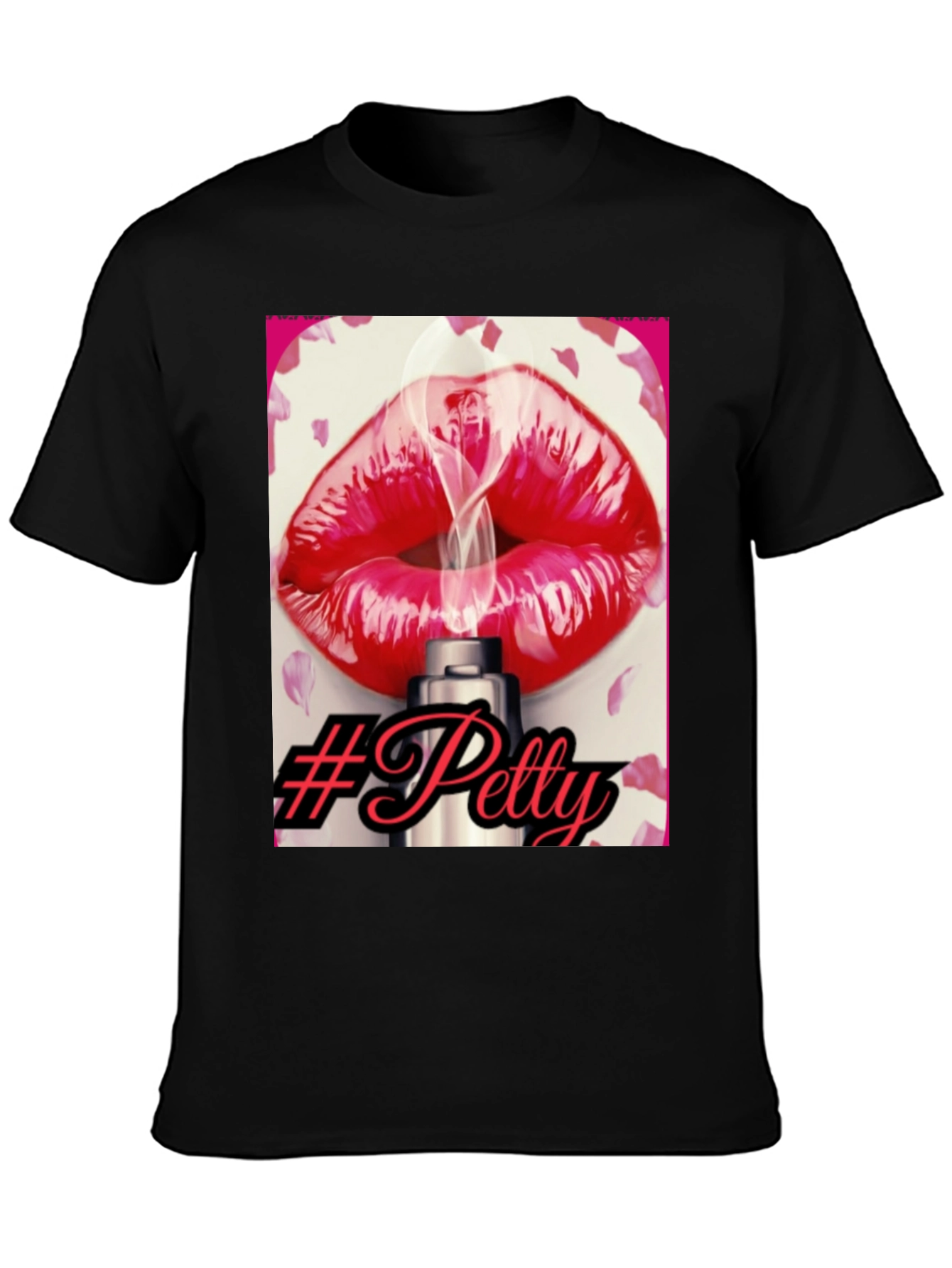 Black Petty Lips Graphic T-Shirt view 3