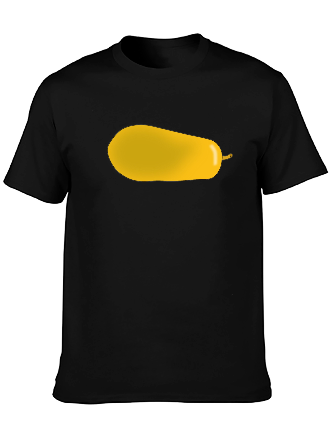 Black Yellow Pear Graphic Print Black T-Shirt view 3