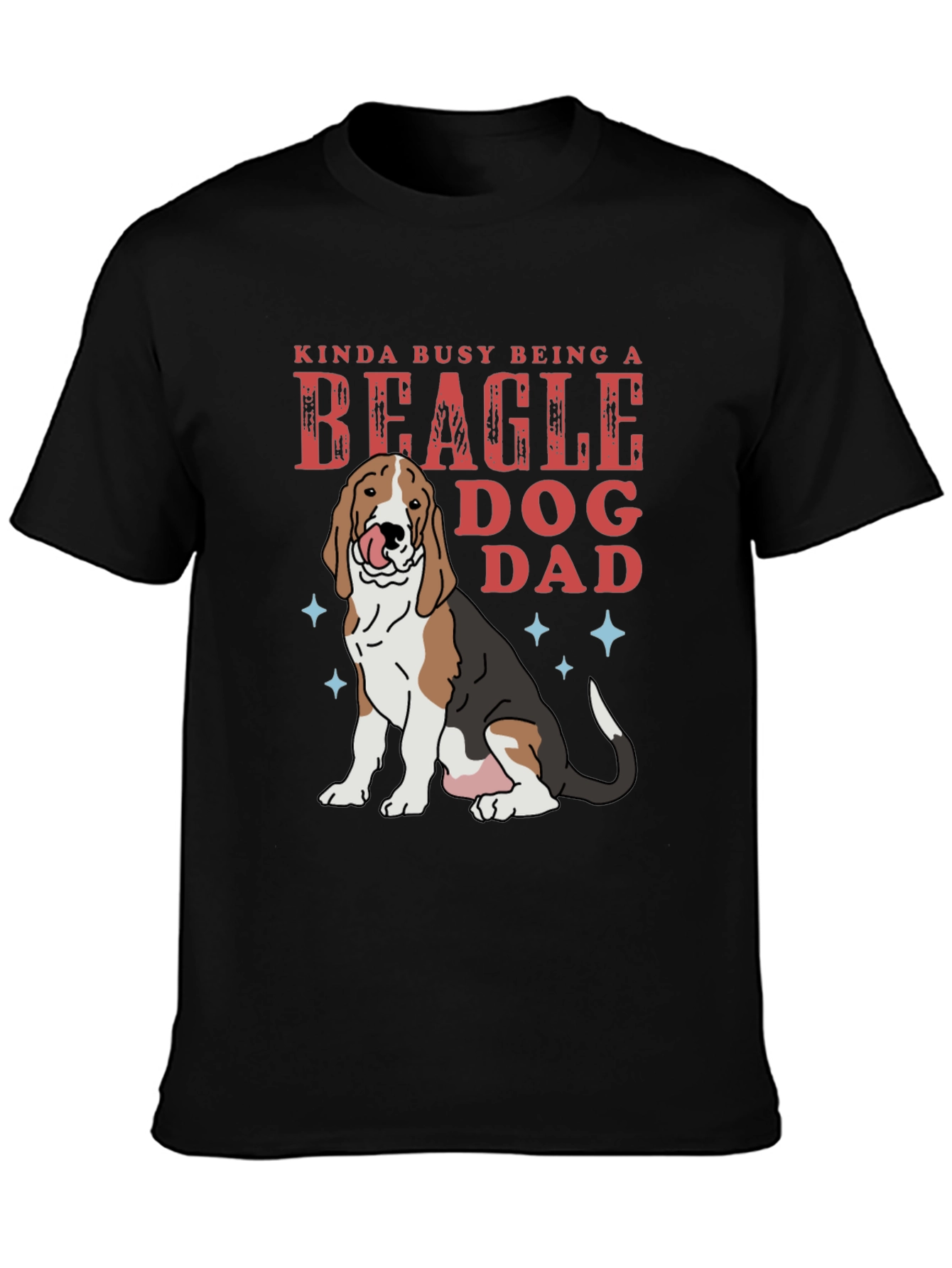 Black Beagle Dog Dad T-Shirt - Funny Pet Lover Tee view 3