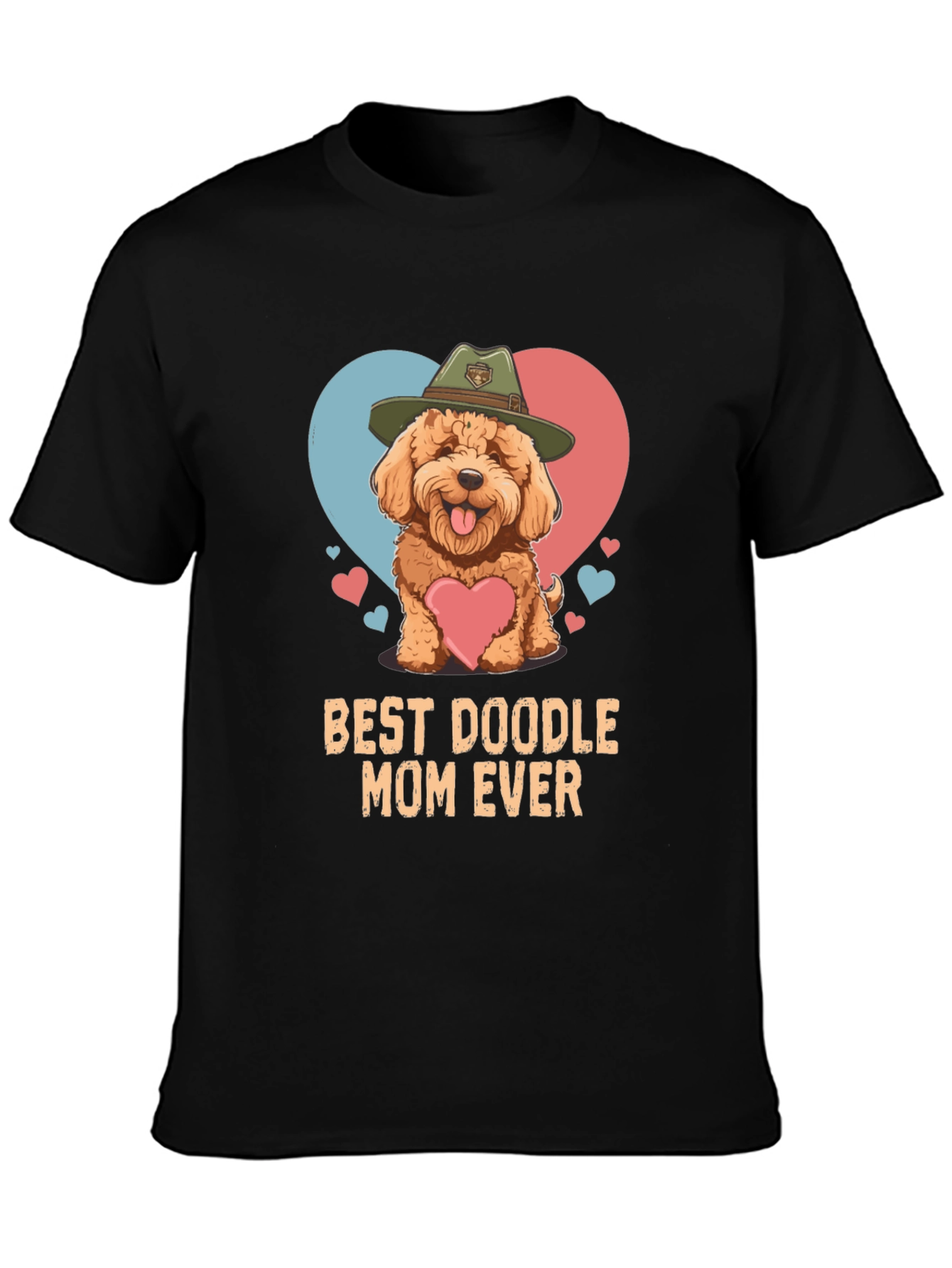 Black Best Doodle Mom Ever T-Shirt view 3
