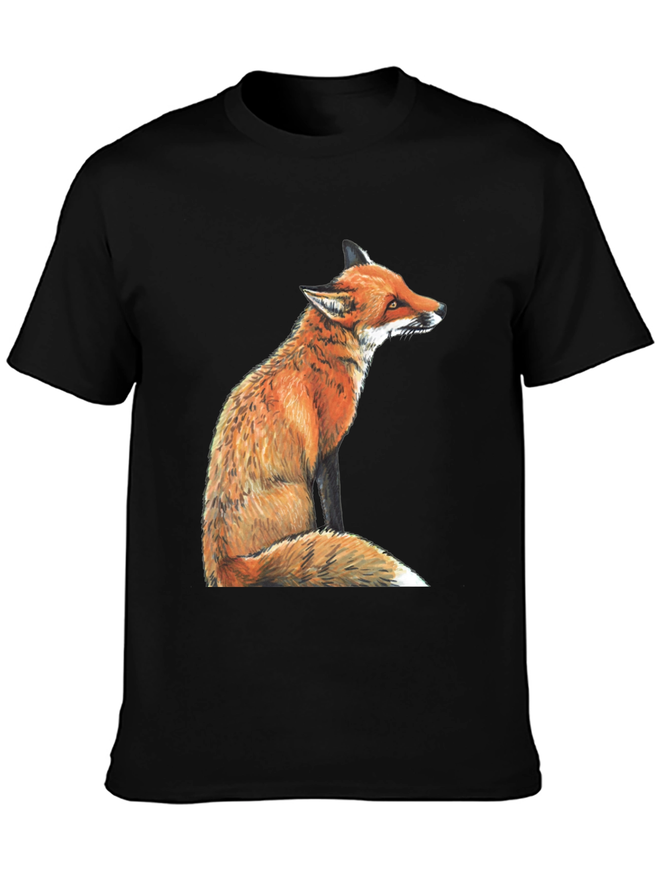 Black Fox Graphic T-Shirt - Unisex Black Tee view 3