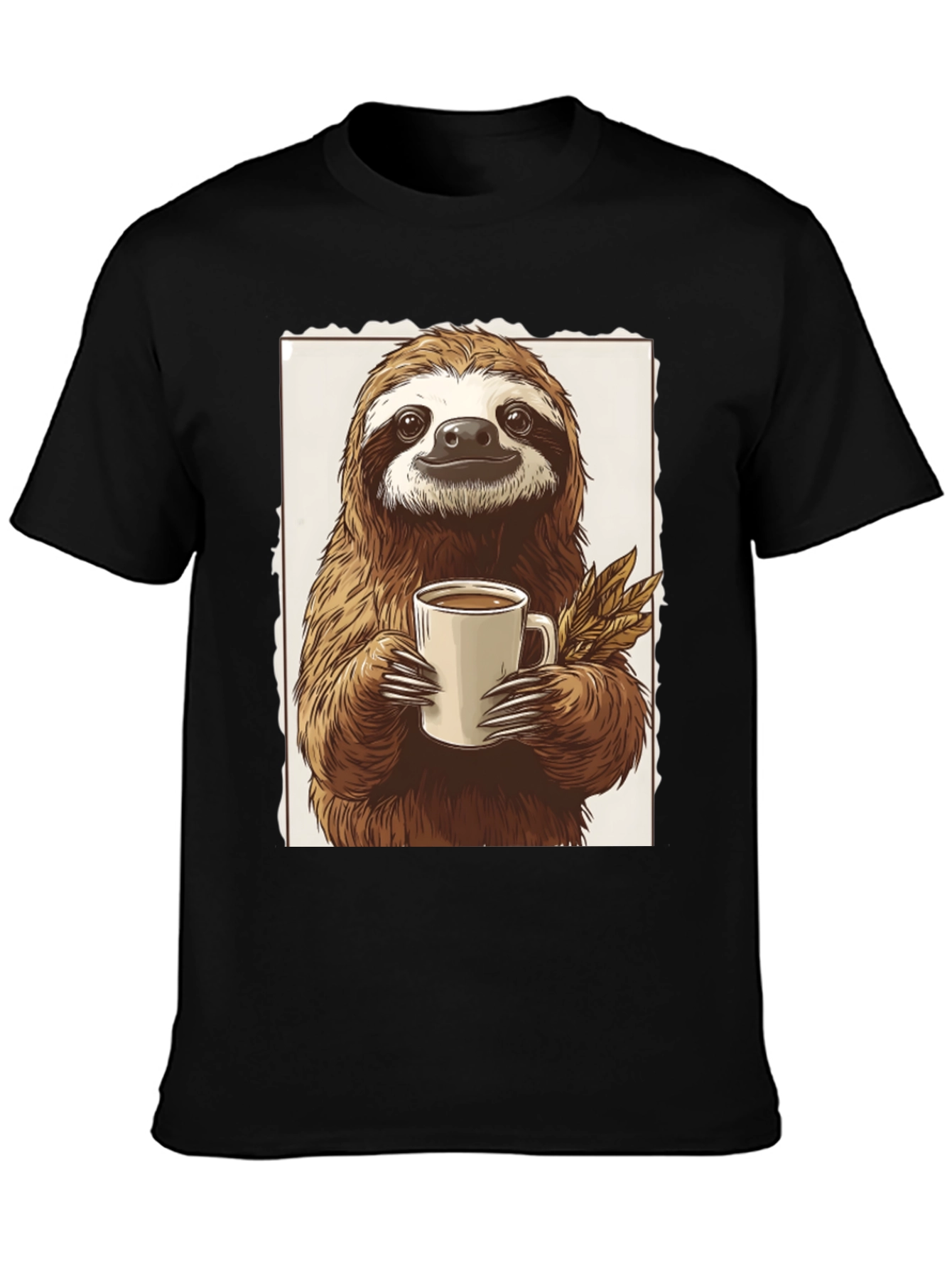 Black Sloth Coffee Lover Graphic Tee view 3