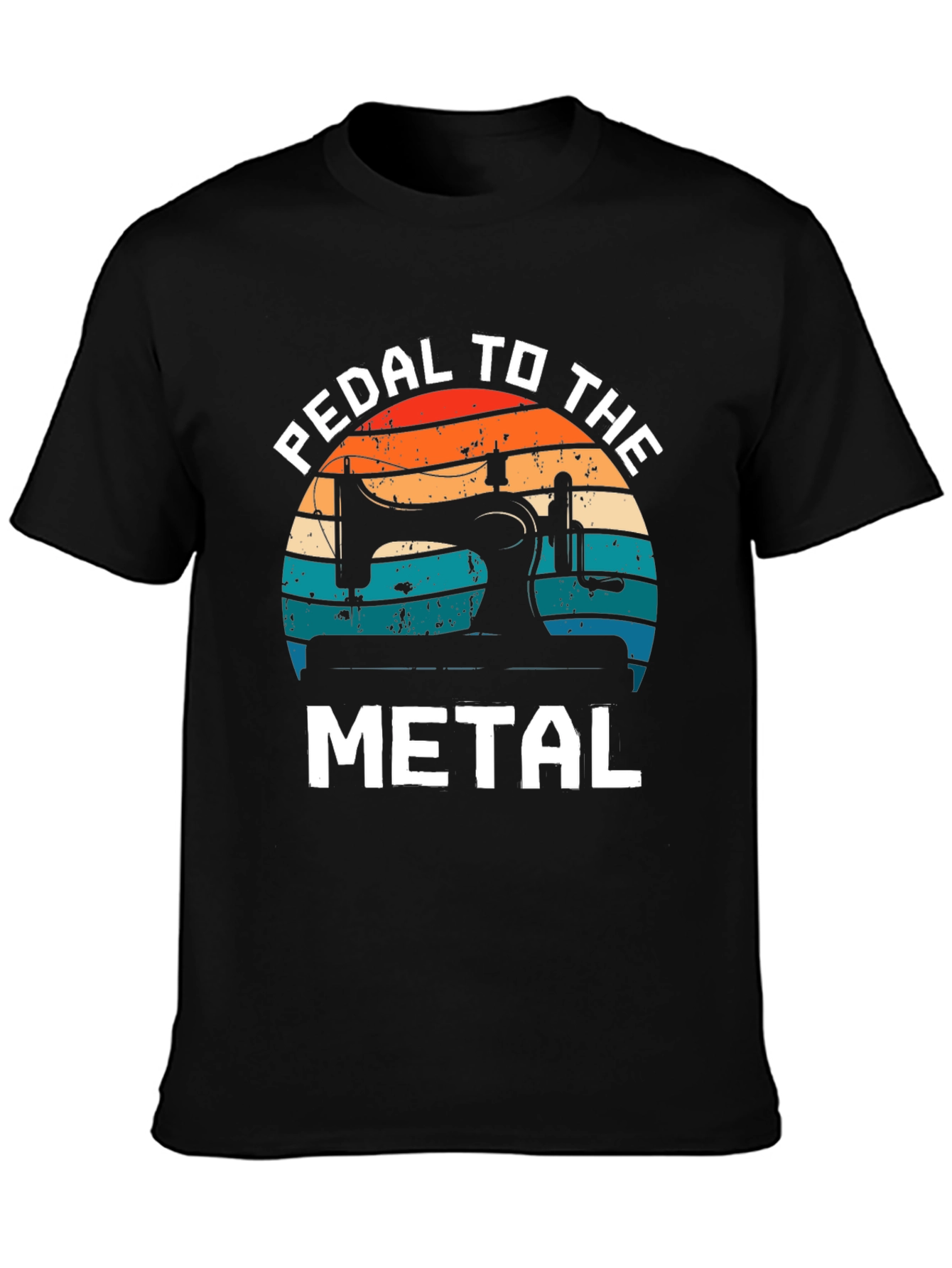 Black Pedal to the Metal Sewing T-Shirt view 3