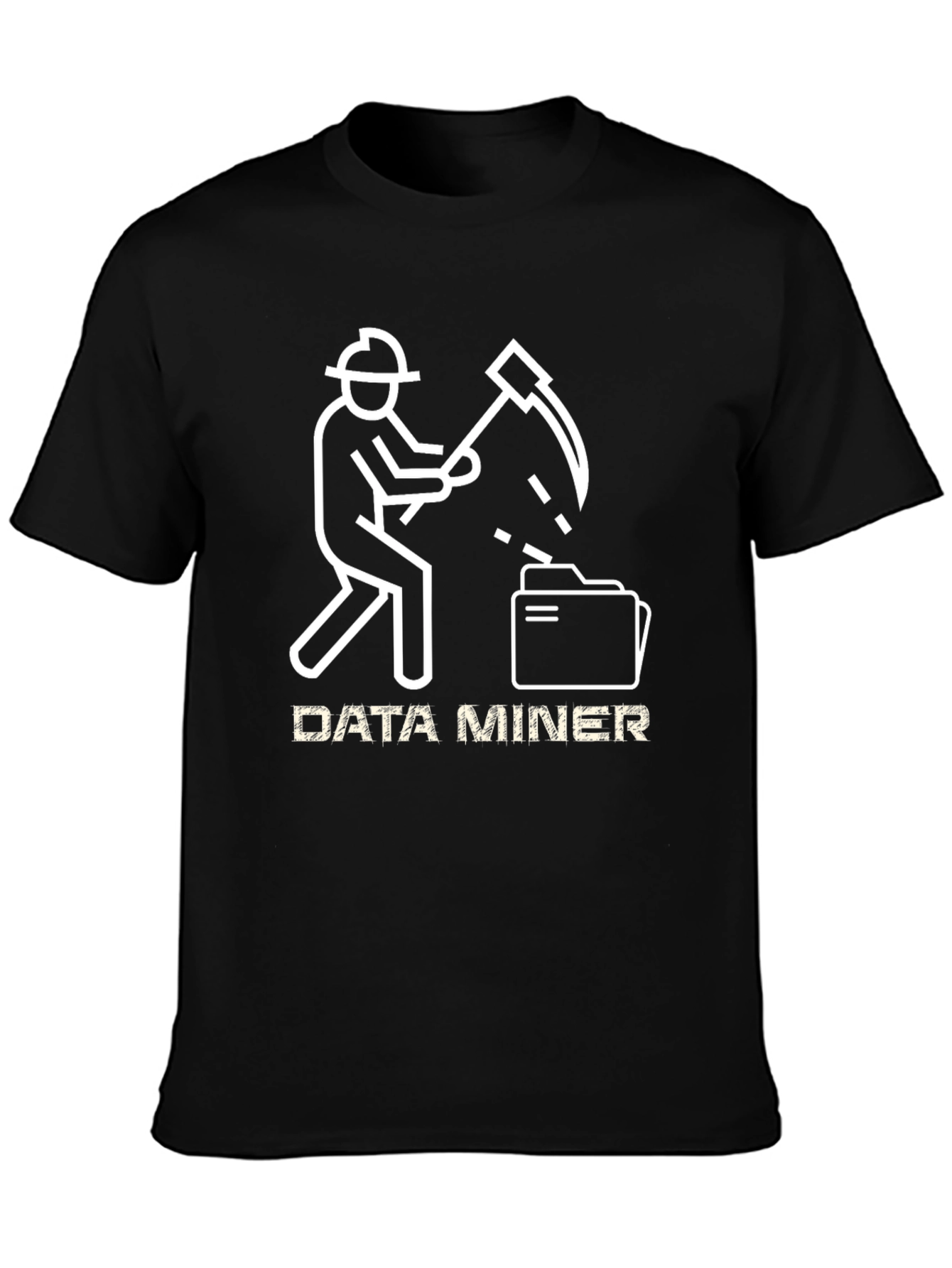 Black Data Miner T-Shirt - Unique Graphic Tee view 3