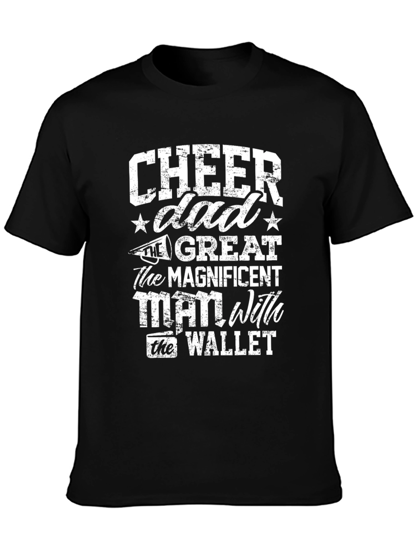 Black Cheer Dad T-Shirt - Great Man With the Wallet view 3