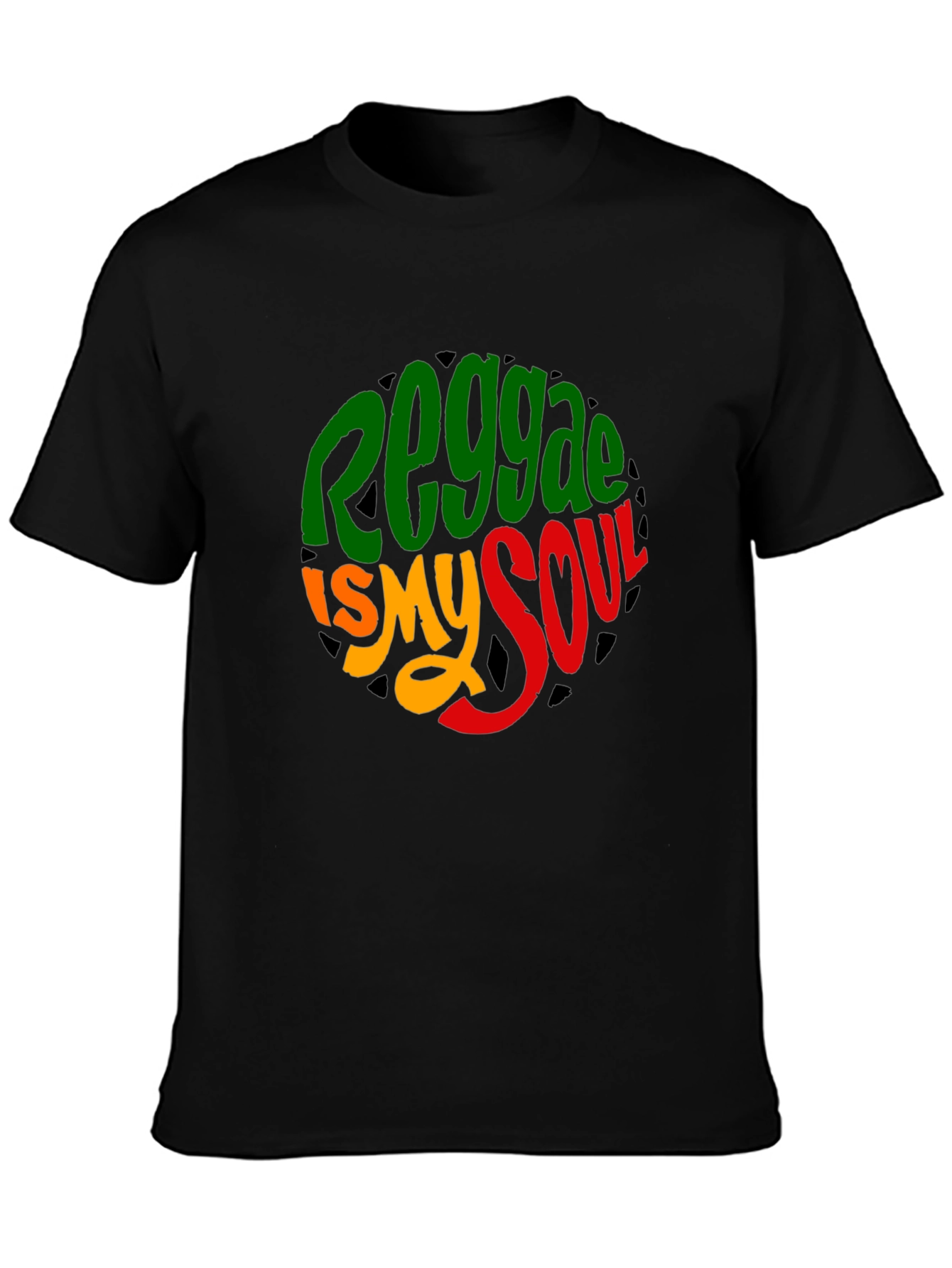 Black Reggae Is My Soul T-Shirt - Rasta Colors view 3