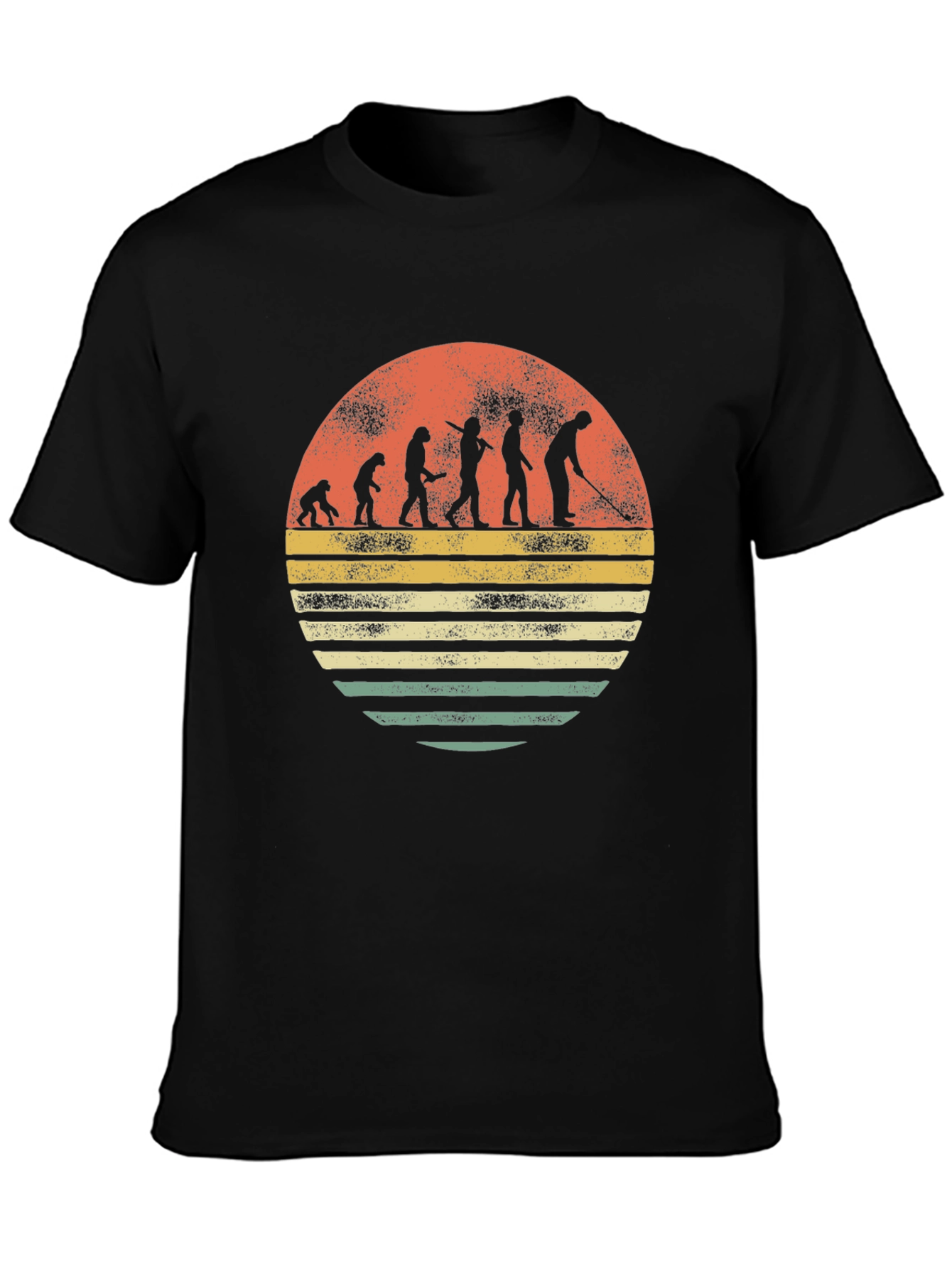 Black Evolution of Golf T-Shirt - Novelty Tee view 3