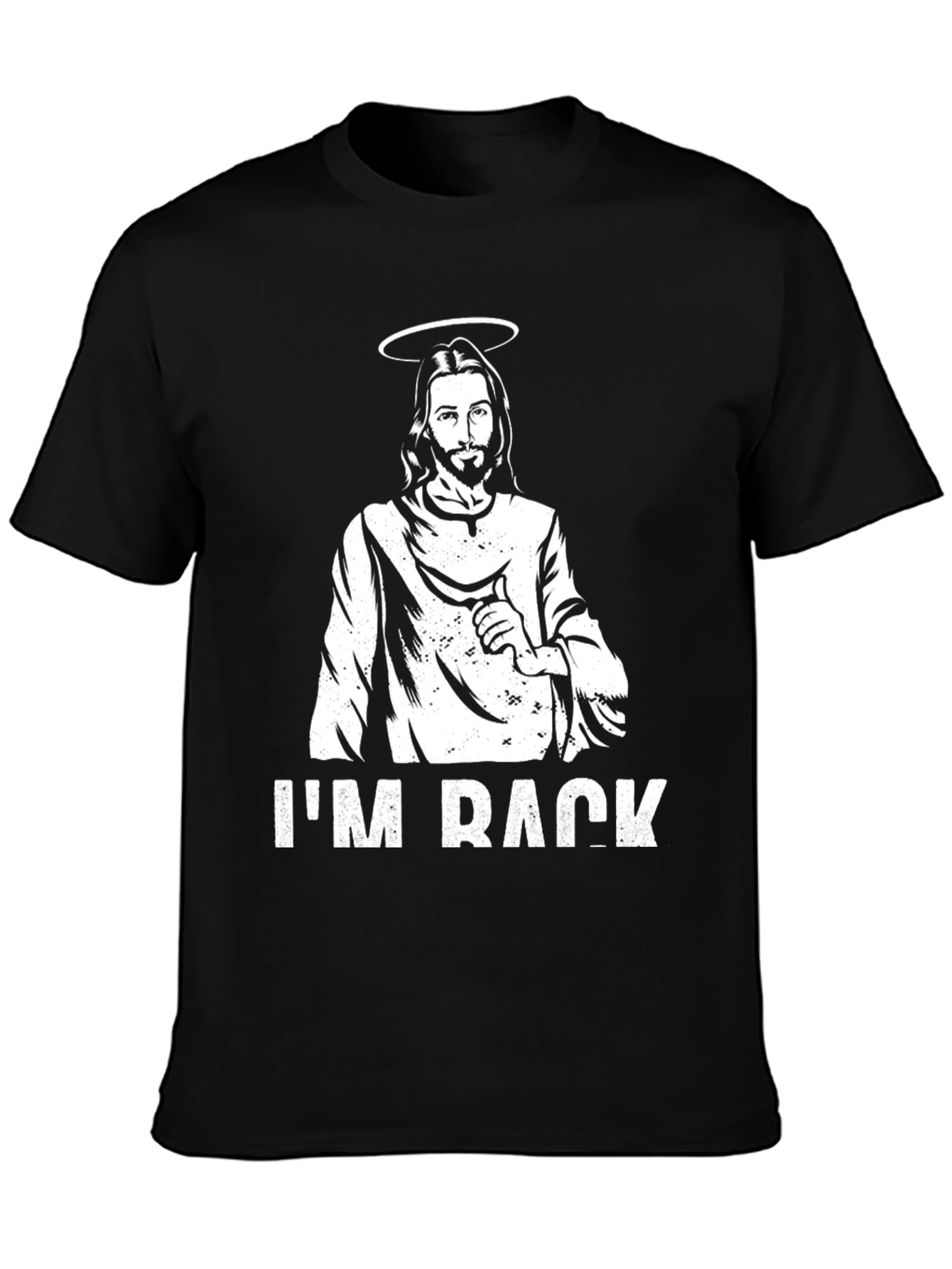 Black Jesus I'm Back Black T-Shirt view 3
